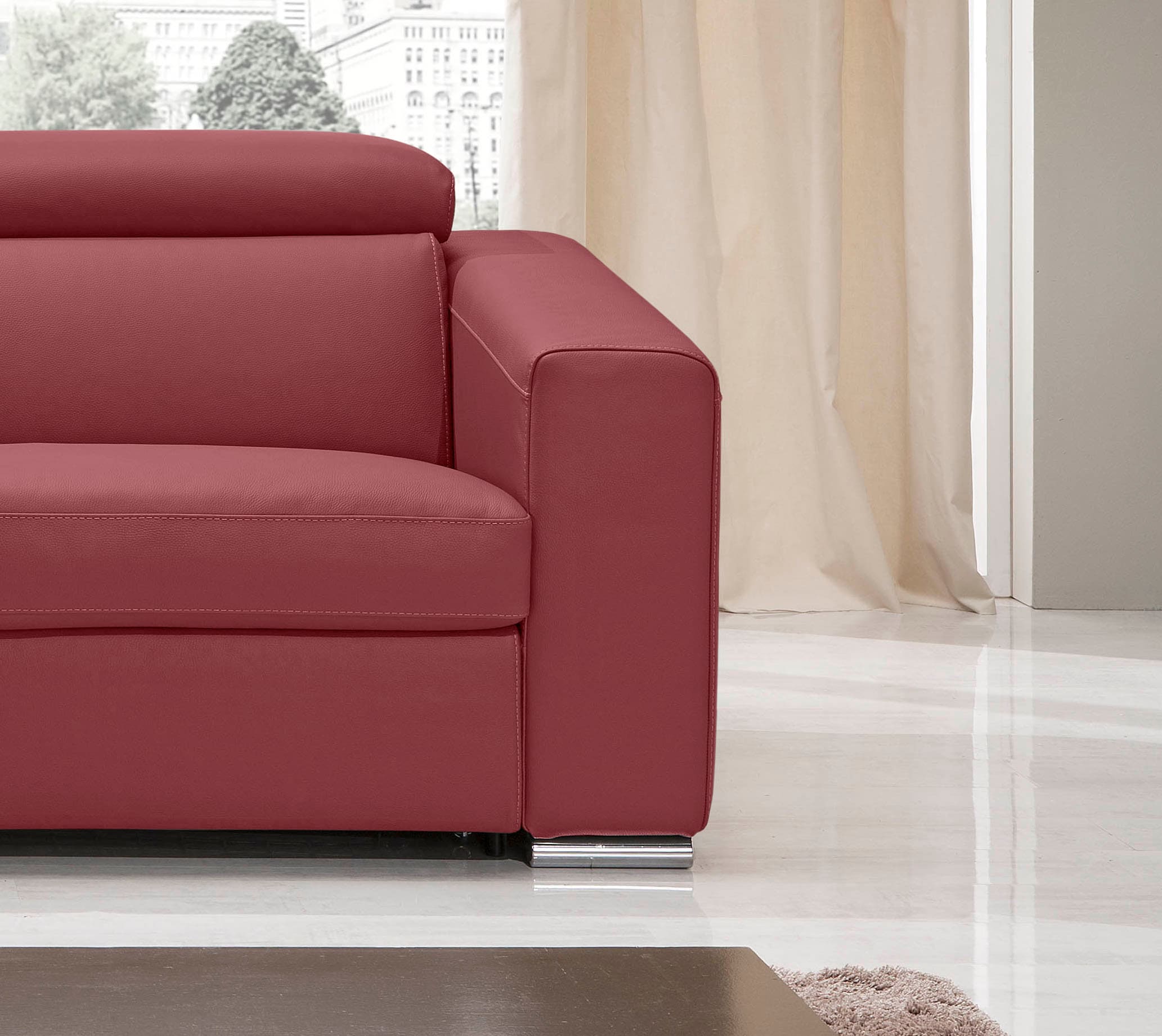 Egoitaliano 2,5-Sitzer »Cabiria, Design und super Sitzkomfort«, inkl. manuell verstellbarer Kopfstützen, mit Metallfüßen