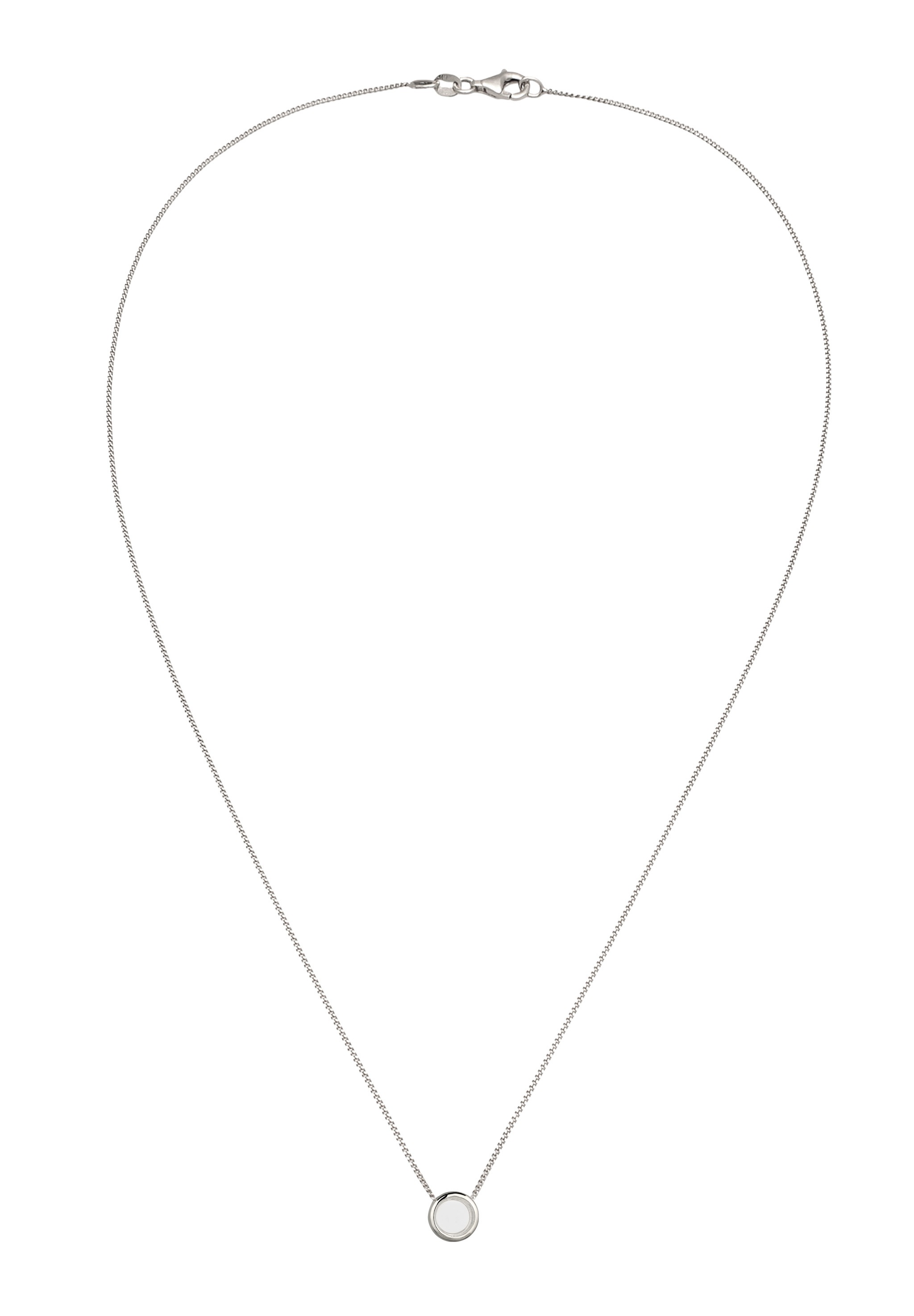 Elli Silberkette »Halskette Rock Crystal Kreis Transparent 925 Sterling Silber«