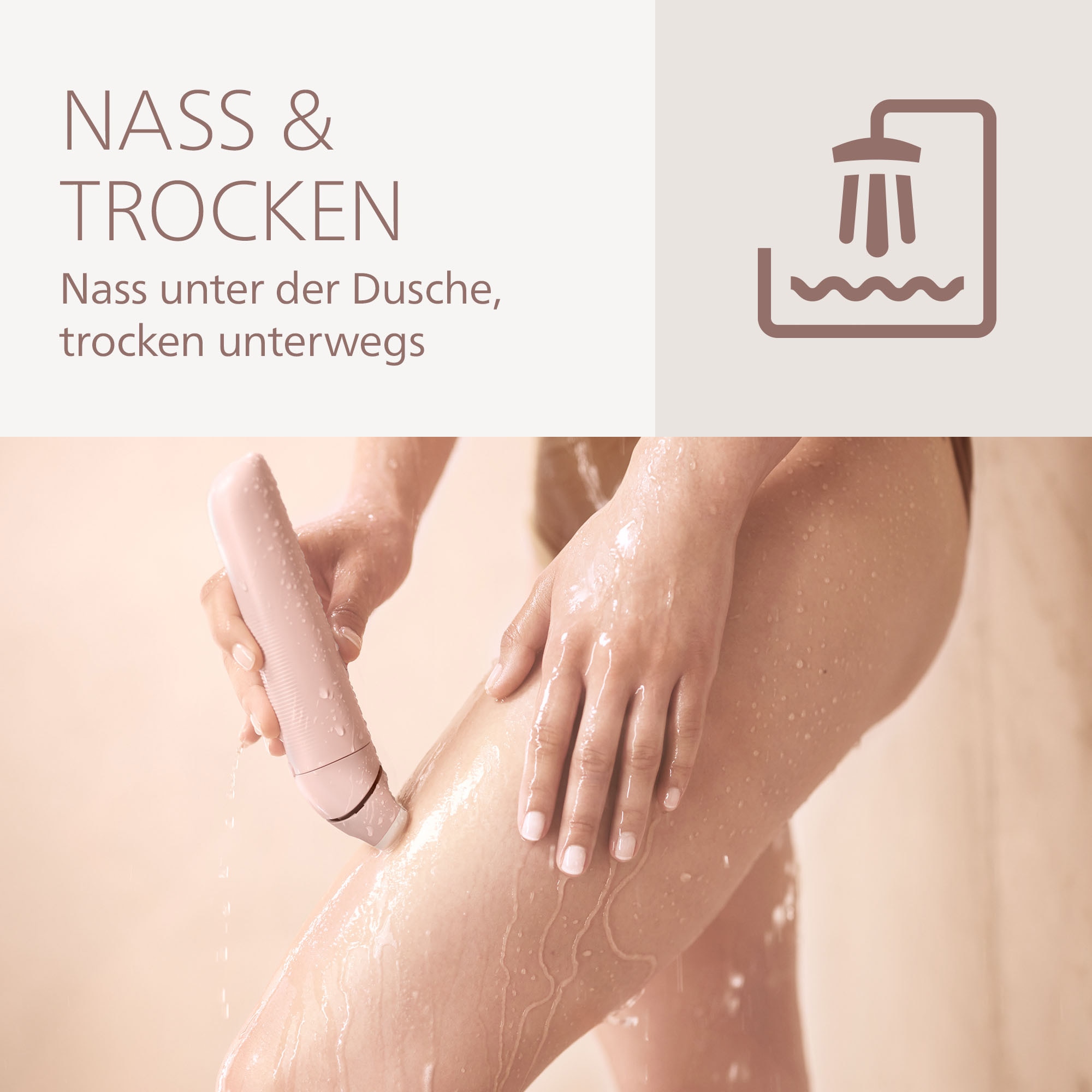 Philips Elektrokörperrasierer »Lady Shaver Series 8000«, 1 St. Aufsätze, kabelloser Rasierer, nass und trocken, inkl. Trimmeraufsatz