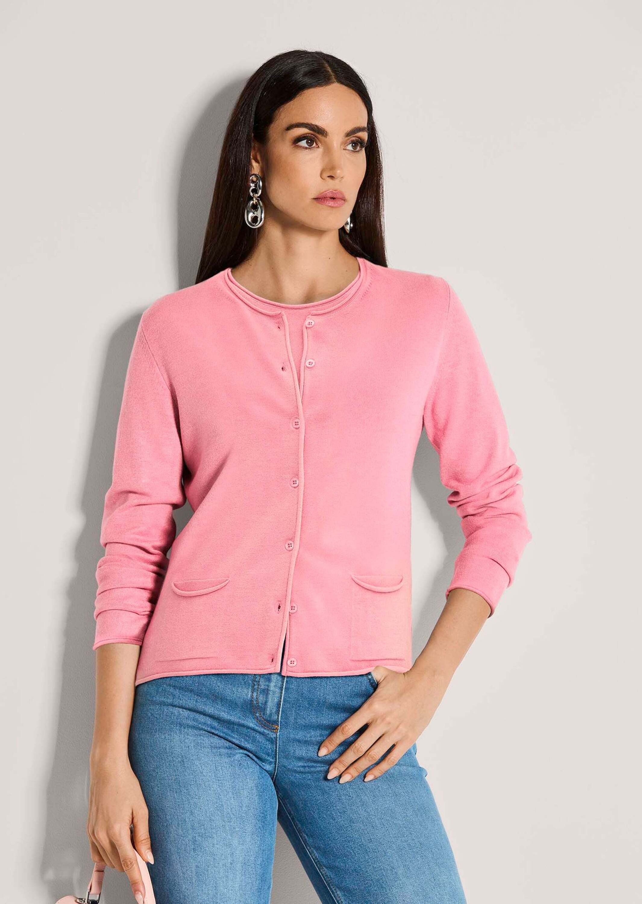 MADELEINE 2-in-1-Strickjacke »Twinset Basic Strickjacke mit Halbarmpullover«