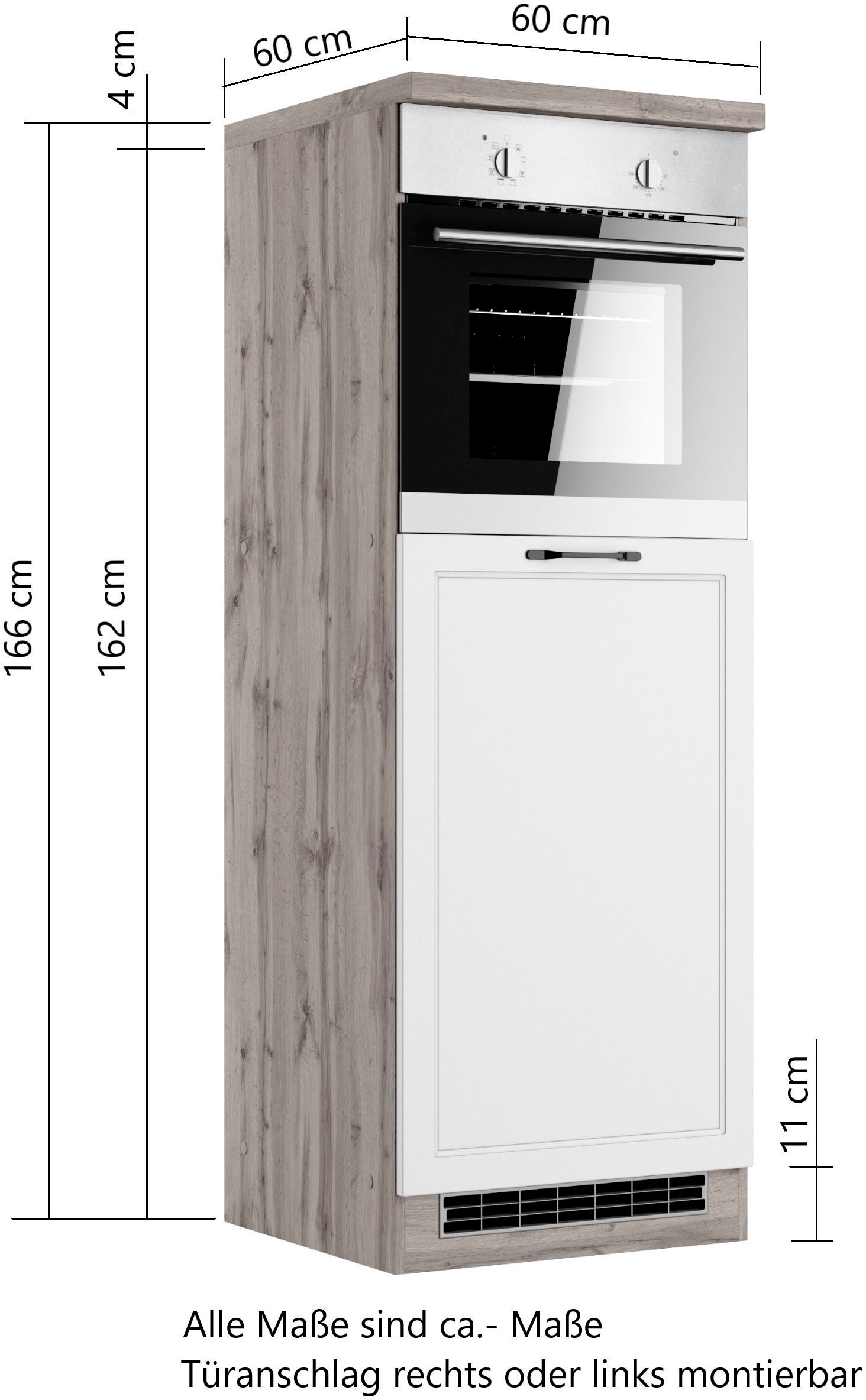KOCHSTATION Backofenumbauschrank »KS-Lana« Breite 60 cm