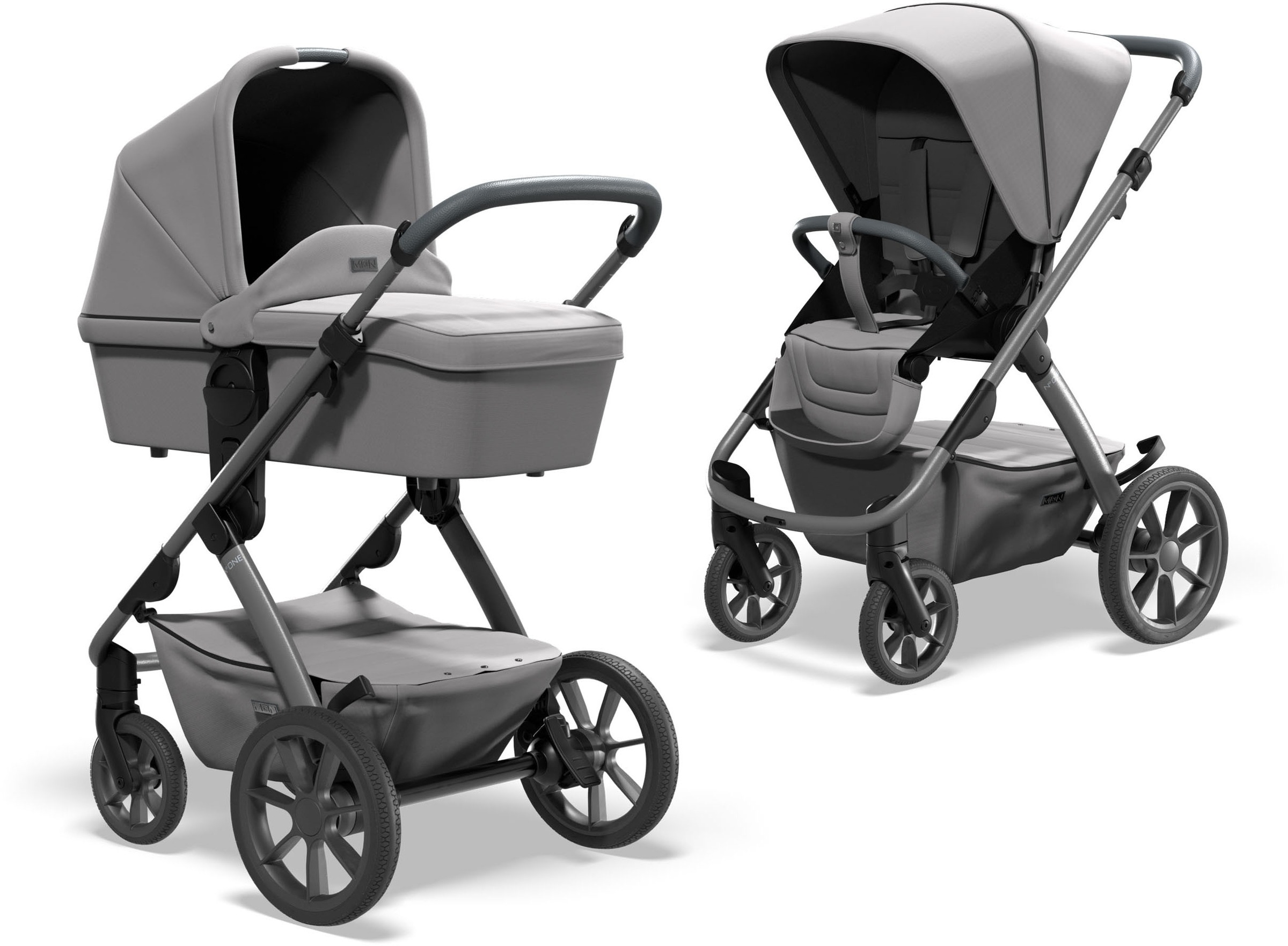 Moon Kombi-Kinderwagen »N·ONE 2.0«, 22 kg, mit 4 zusätzlichen großen Gummireifen; Kinderwagen