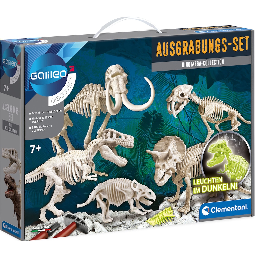 Clementoni® Experimentierkasten »Galileo, Ausgrabungs-Set Dino Mega-Collection«, Made in Europe