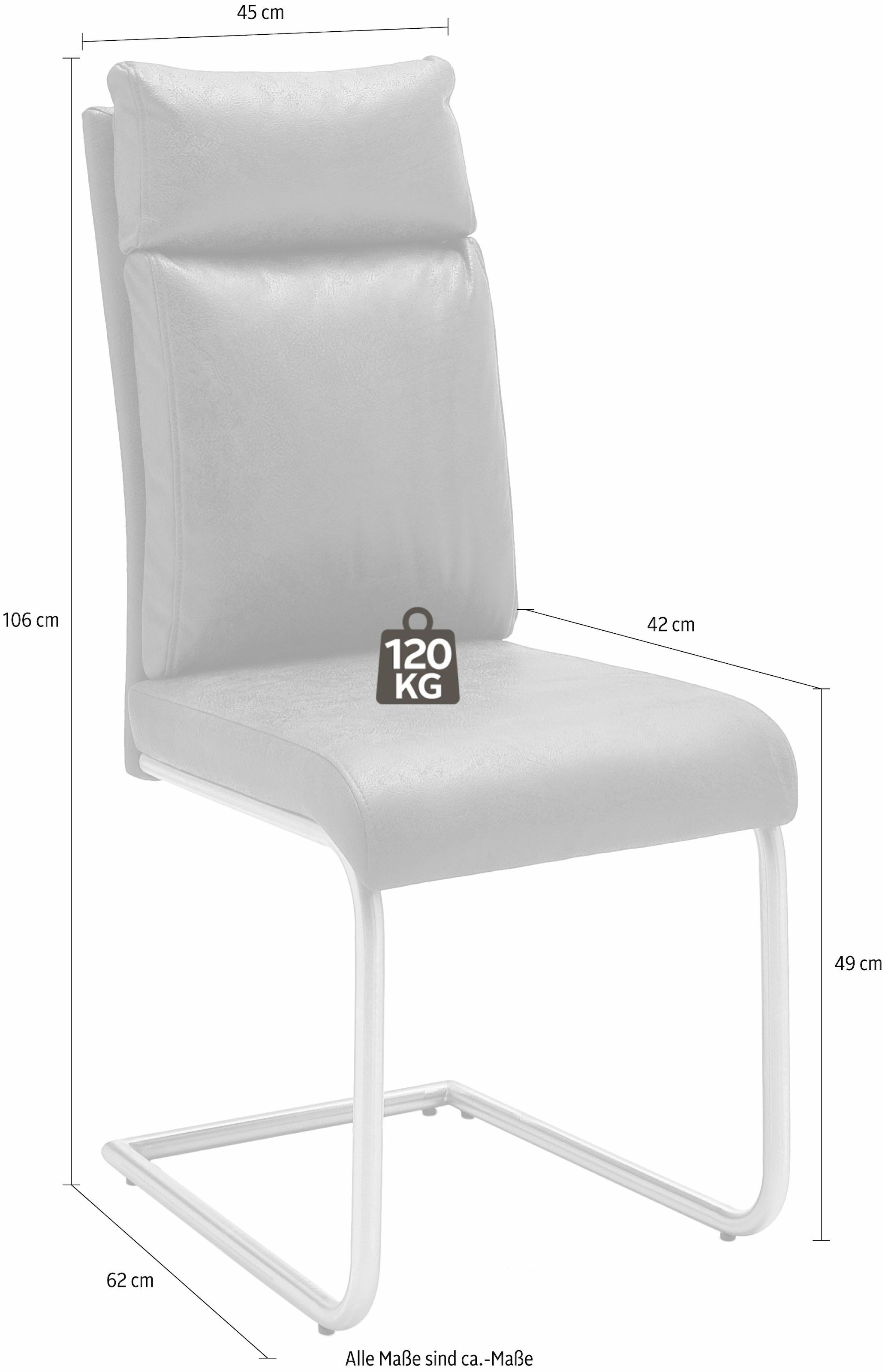 MCA furniture Freischwinger »PIA«, (Set), 2 St., Stoffbezug, Stuhl belastbar bis 120 kg, Kissenoptik