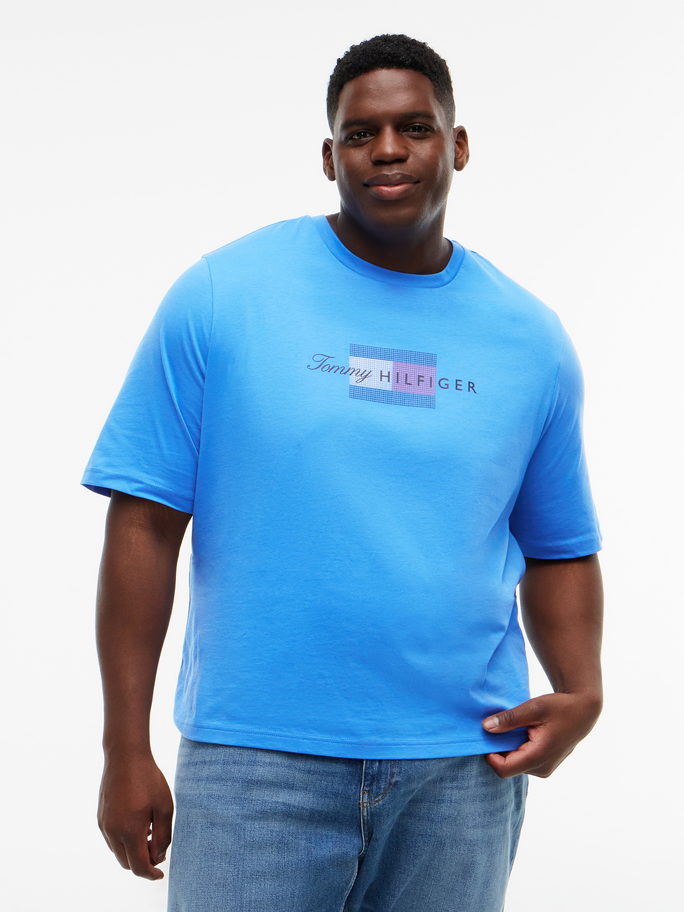 Tommy Hilfiger Big & Tall T-Shirt aus Jersey mit Flag-Grafik, Große Größen