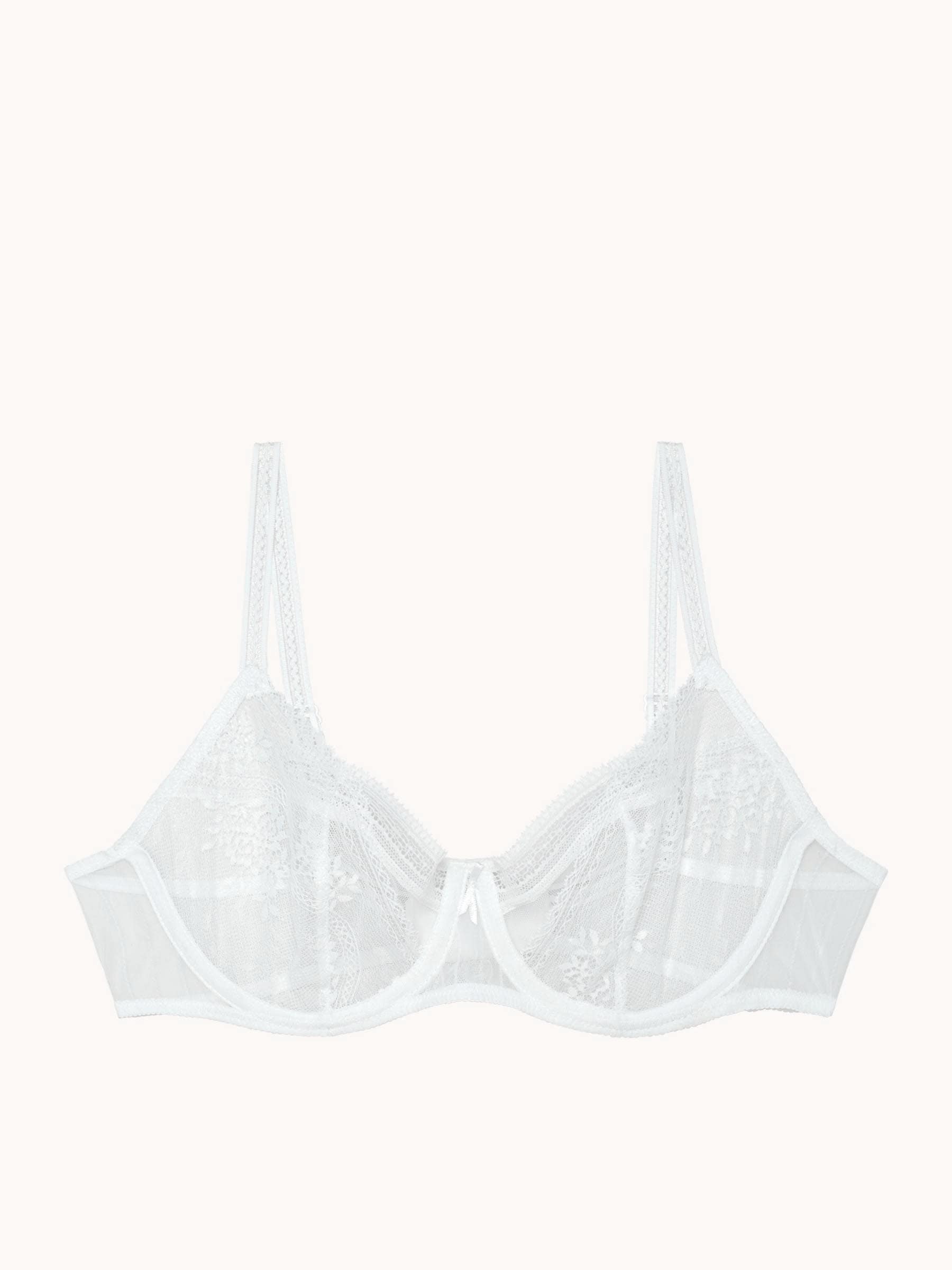 PASSIONATA Halbschalen-BH »MADDIE«, Cups aus floraler Spitze und gestreiftem Tüll