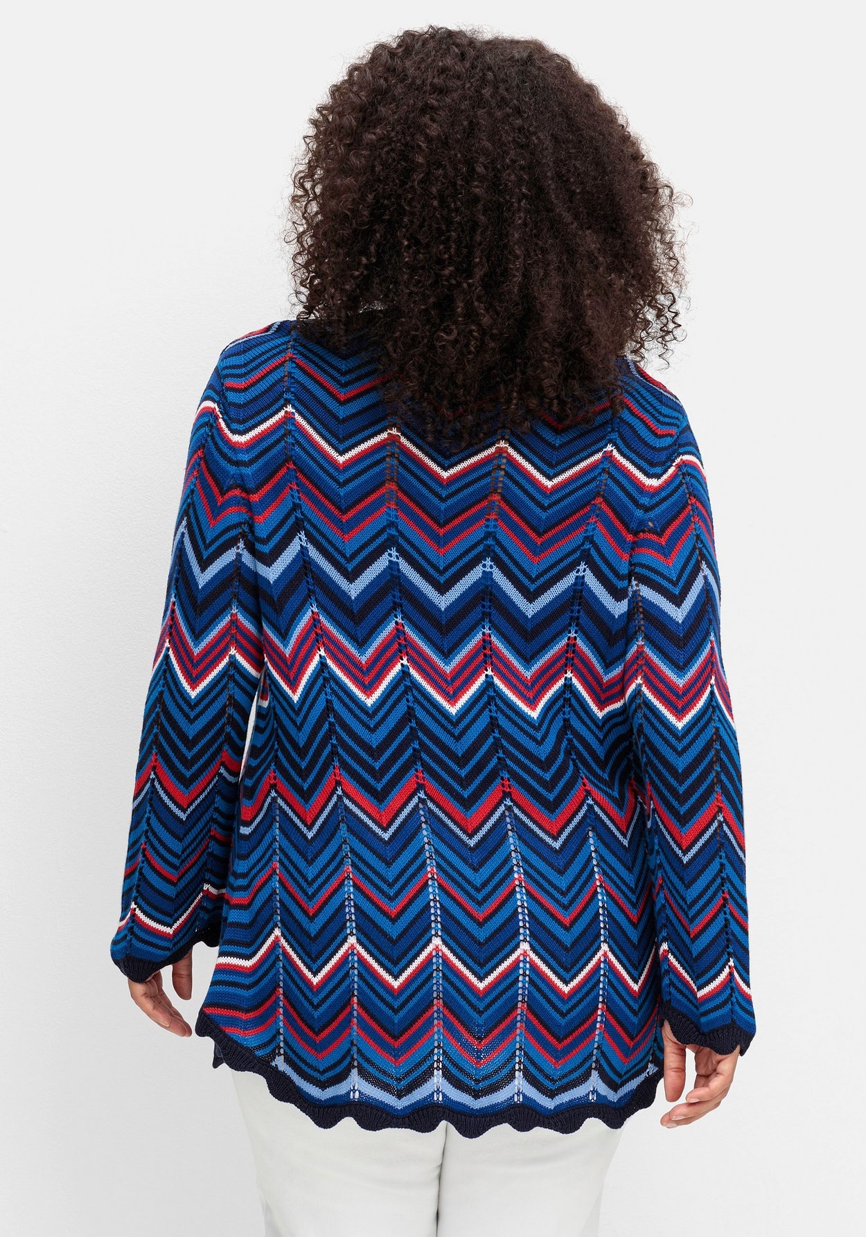 Sheego Strickjacke »Ajour-Strickjacke im Zickzackmuster«