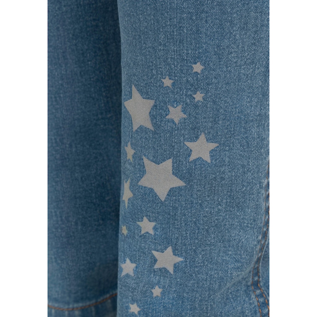 Arizona Schlupfjeans »für kleine Mädchen«, mit Rippenbund und reflektierendem Sternendruck