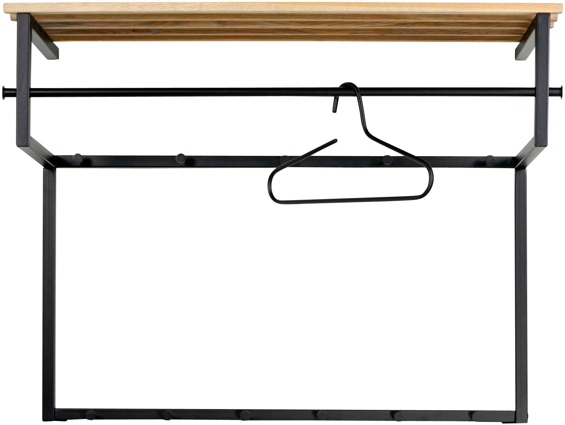 Garderobenleiste, Metall, Breite 100 cm, Familien-Garderobe, 11 Haken