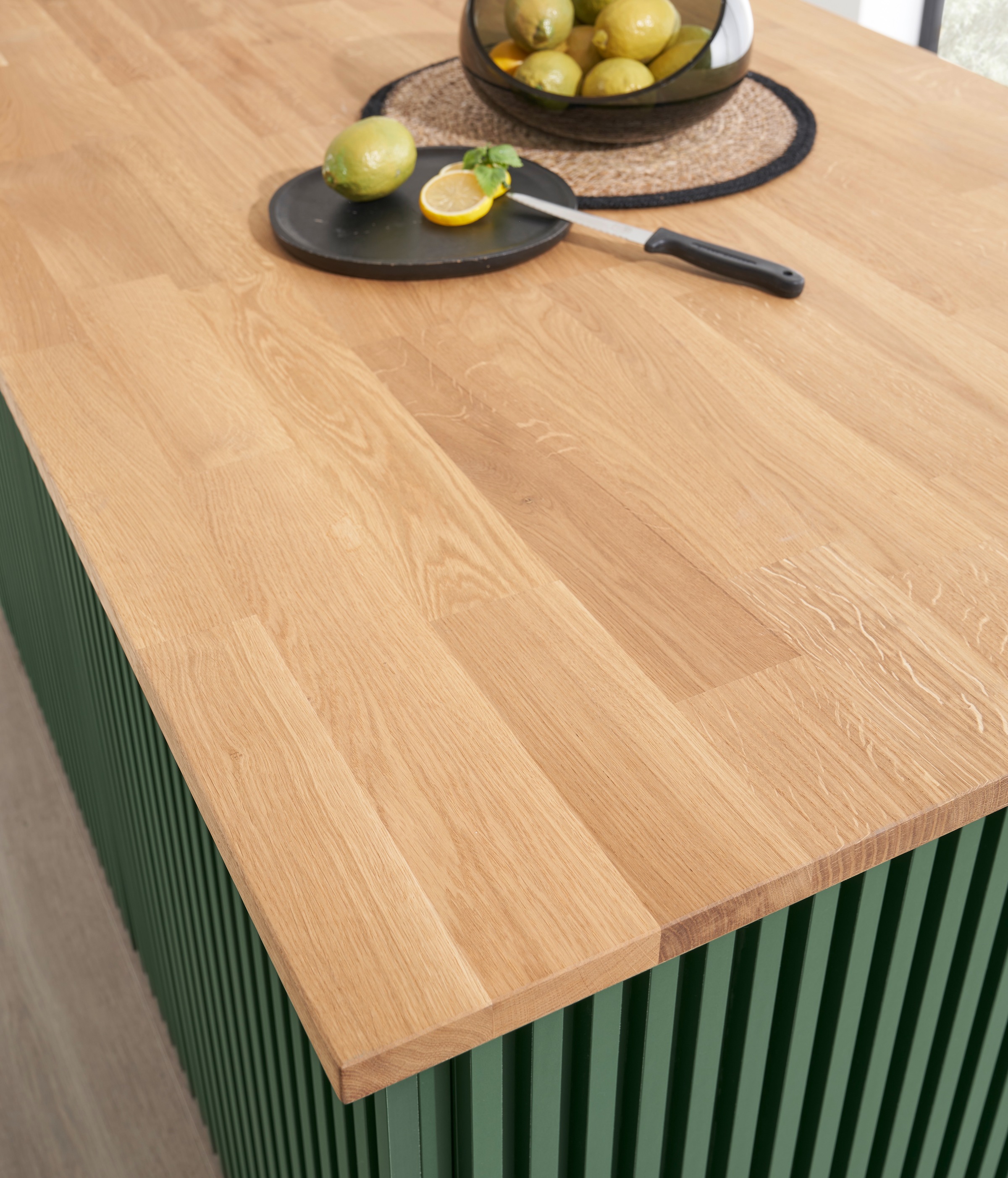 BASIC by Balculina Kücheninsel »Sandella B/H/T 160x87x90 cm« Breite 160 cm, Arbeitsplatte eiche massiv