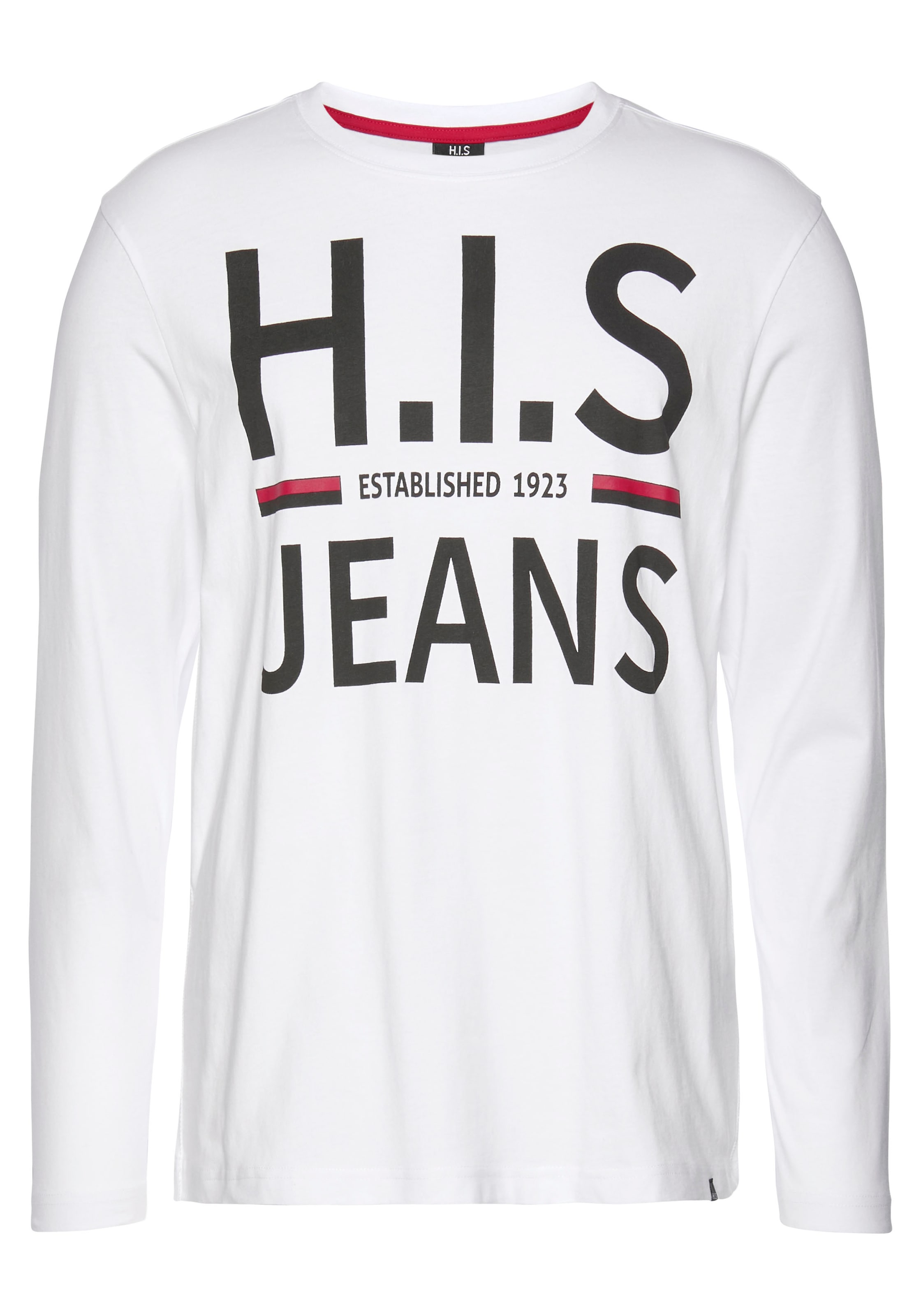 H.I.S Langarmshirt, Langarm, schmaler Basic-Schnitt, bedrucktes Design