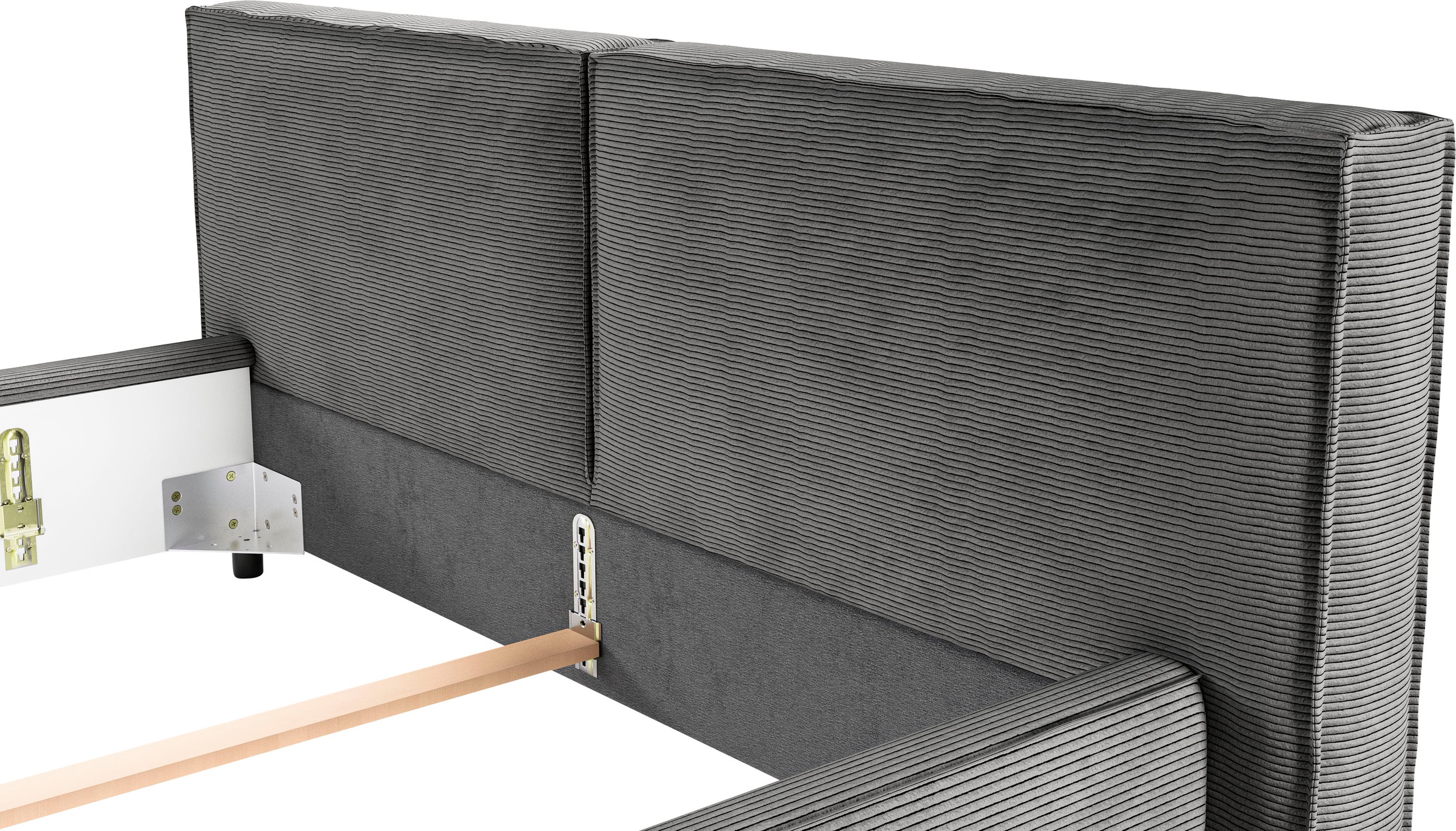 Home affaire Polsterbett »Adrina mit Biesenoptik, Feincord und Luxus-Microfaser« bis 280kg, auch in Überlänge 220 cm, 4 Breiten bis 200cm