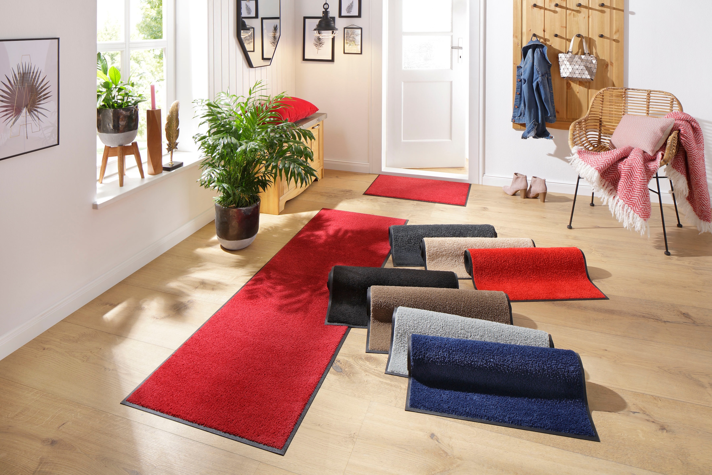 andas Fußmatte »Lavea«, im Schmutzfangmatte, und Outdoor-Teppich, Shop rechteckig, OTTO In- kaufen Online waschbar Uni-Farben