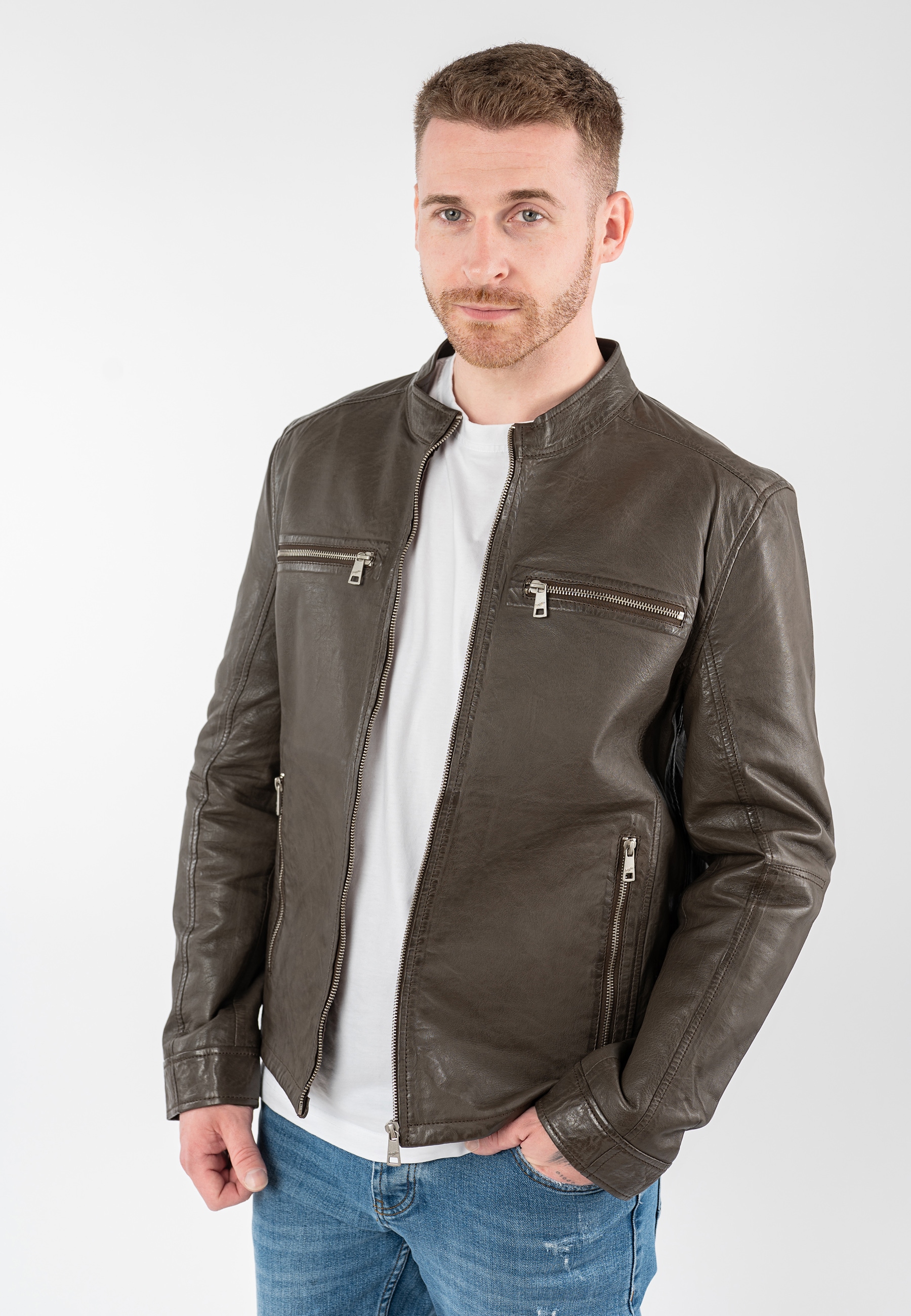 Mauritius Lederjacke »MMBounto« mit Stehkragen