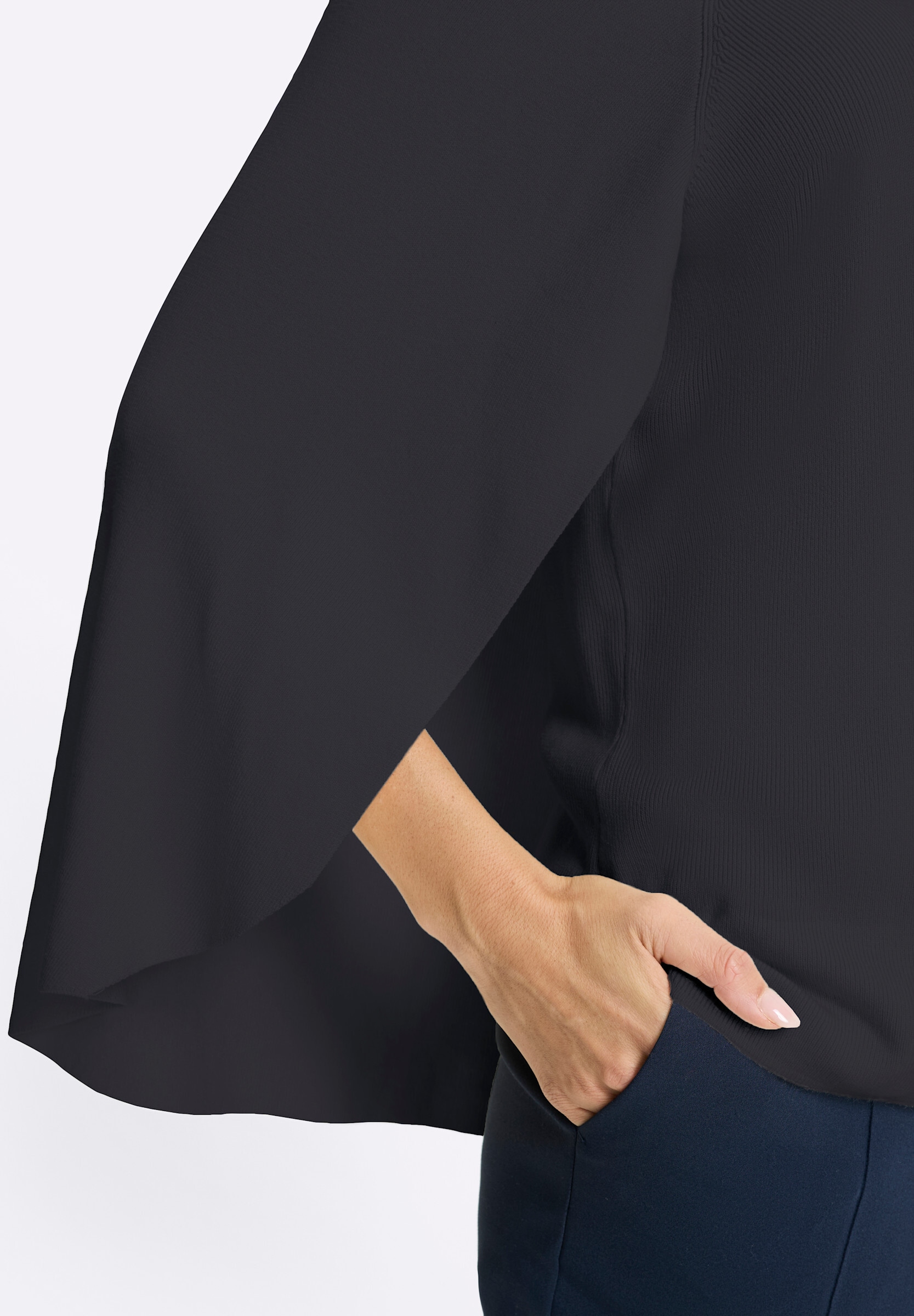 heine Strickpullover »Pullover Feinstrickpullover im Poncho-Style«