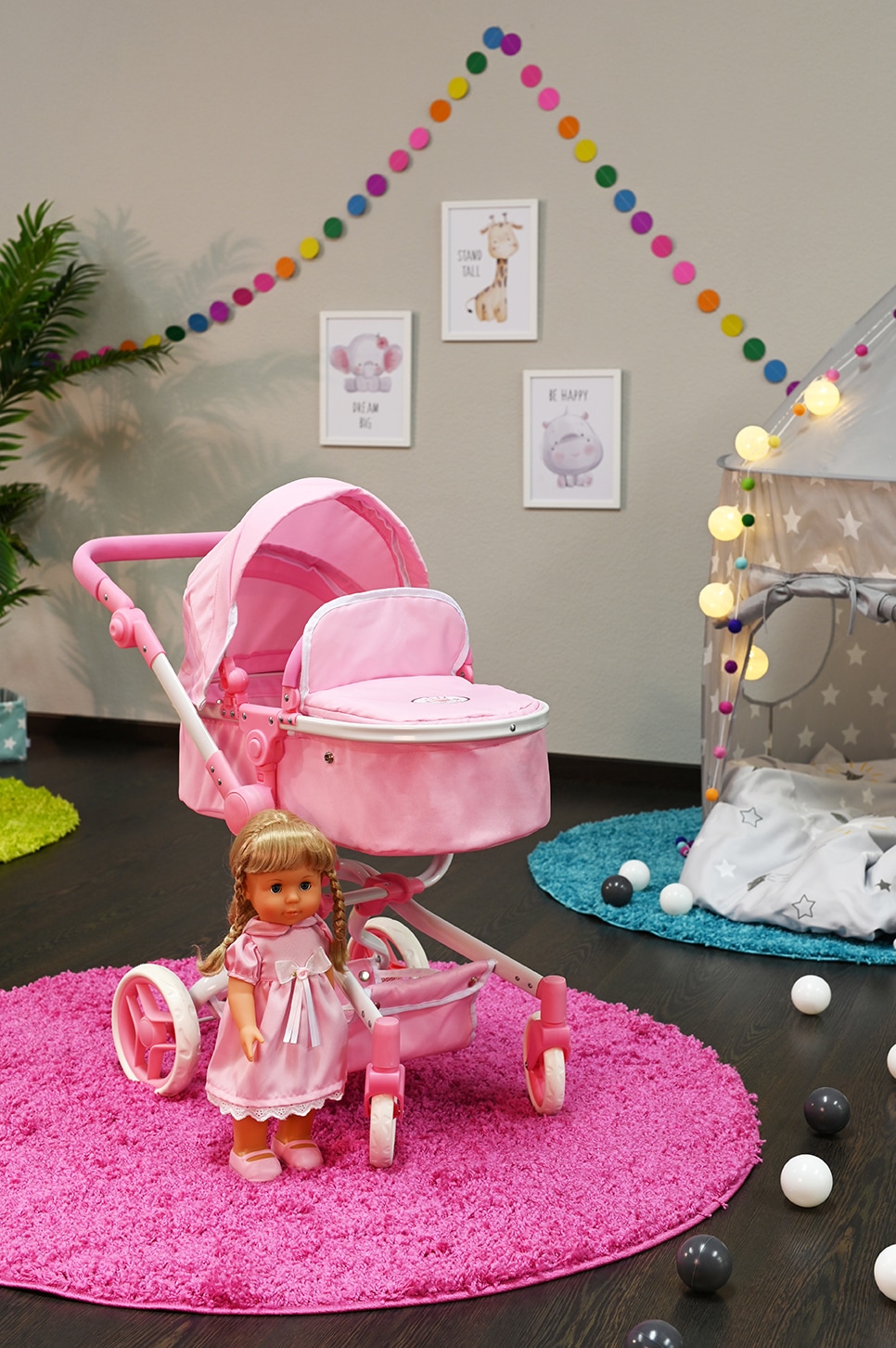 Knorrtoys® Kombi-Puppenwagen »Boonk - Princess White Rose«