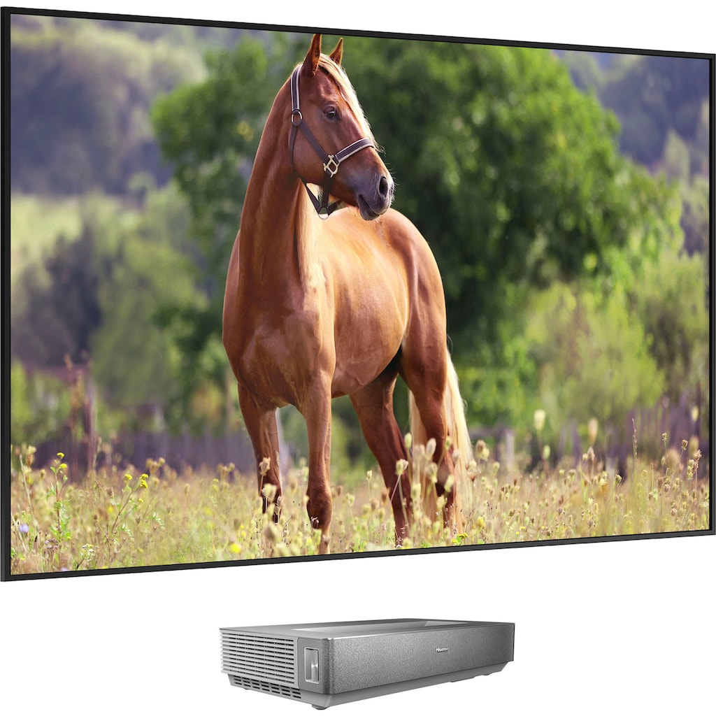 Hisense DLP-Beamer »Hisense 100L5HD Daylight Screen (100 Zoll) Laser TV Projektor«, 4K, HDR, Game Mode, Dolby Atmos