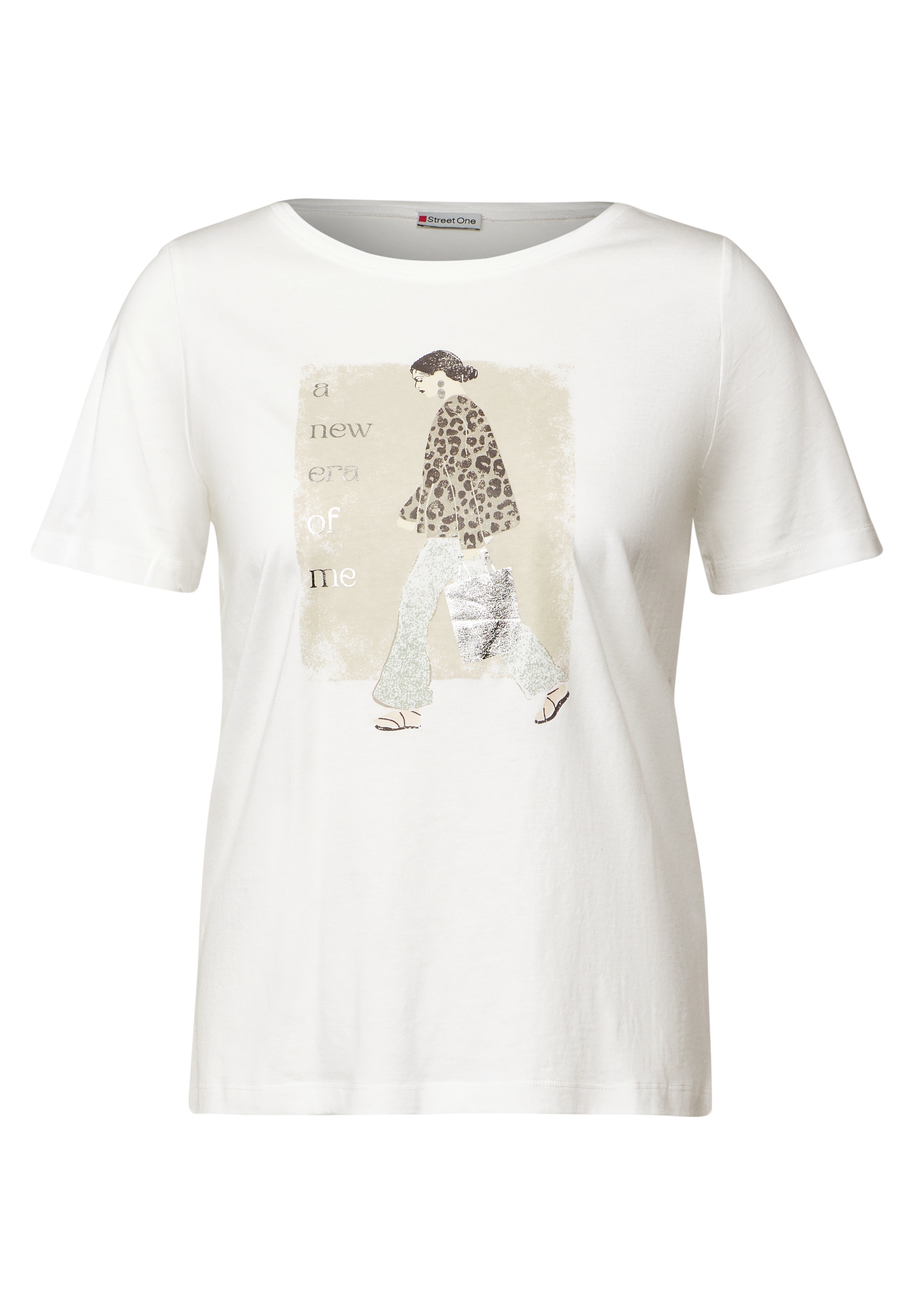 STREET ONE T-Shirt, mit Print und schimmerndem Folien-Wording