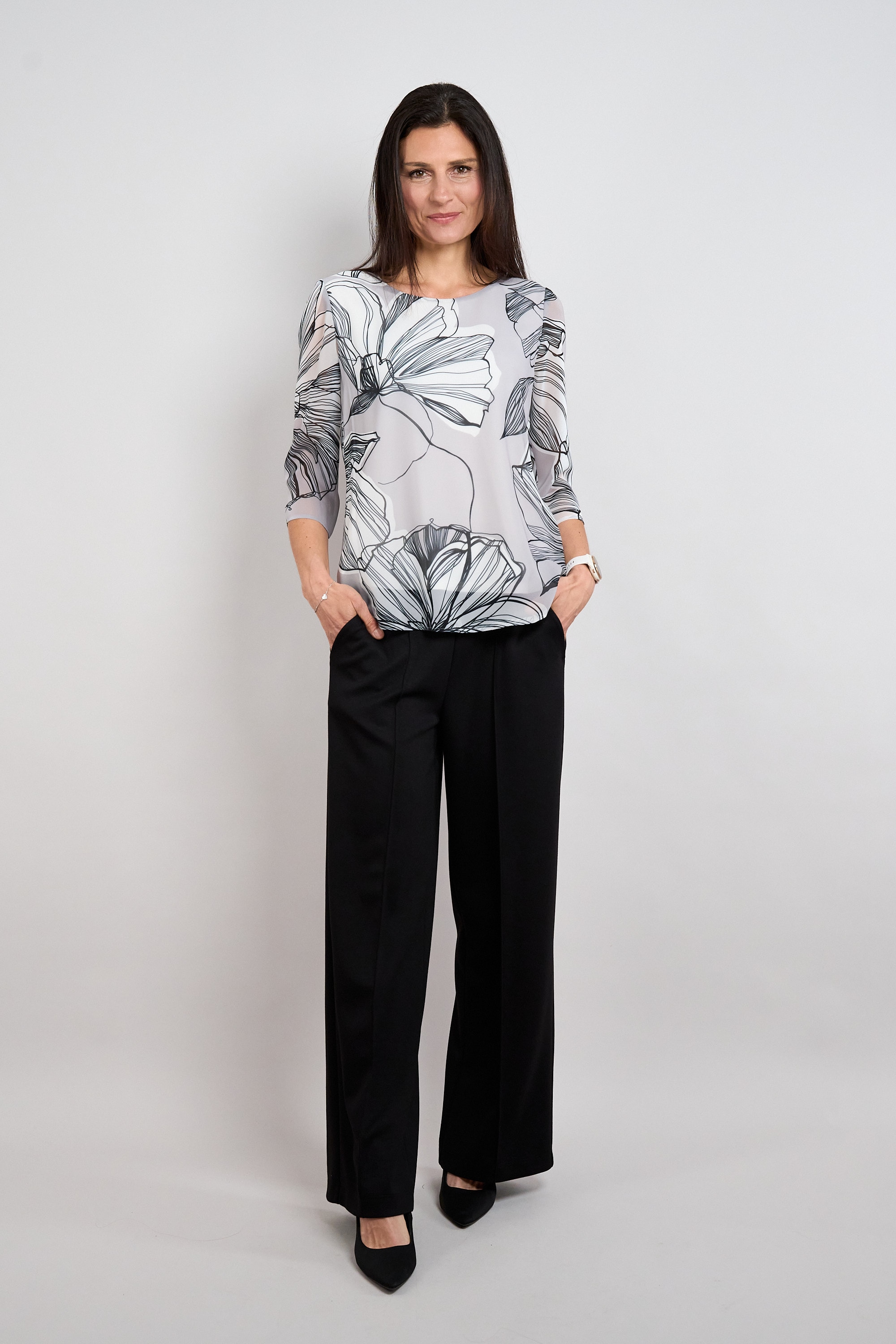 Seidel Moden Druckbluse 3/4-Sommerbluse mit grafischem Muster - MADE IN GERMANY