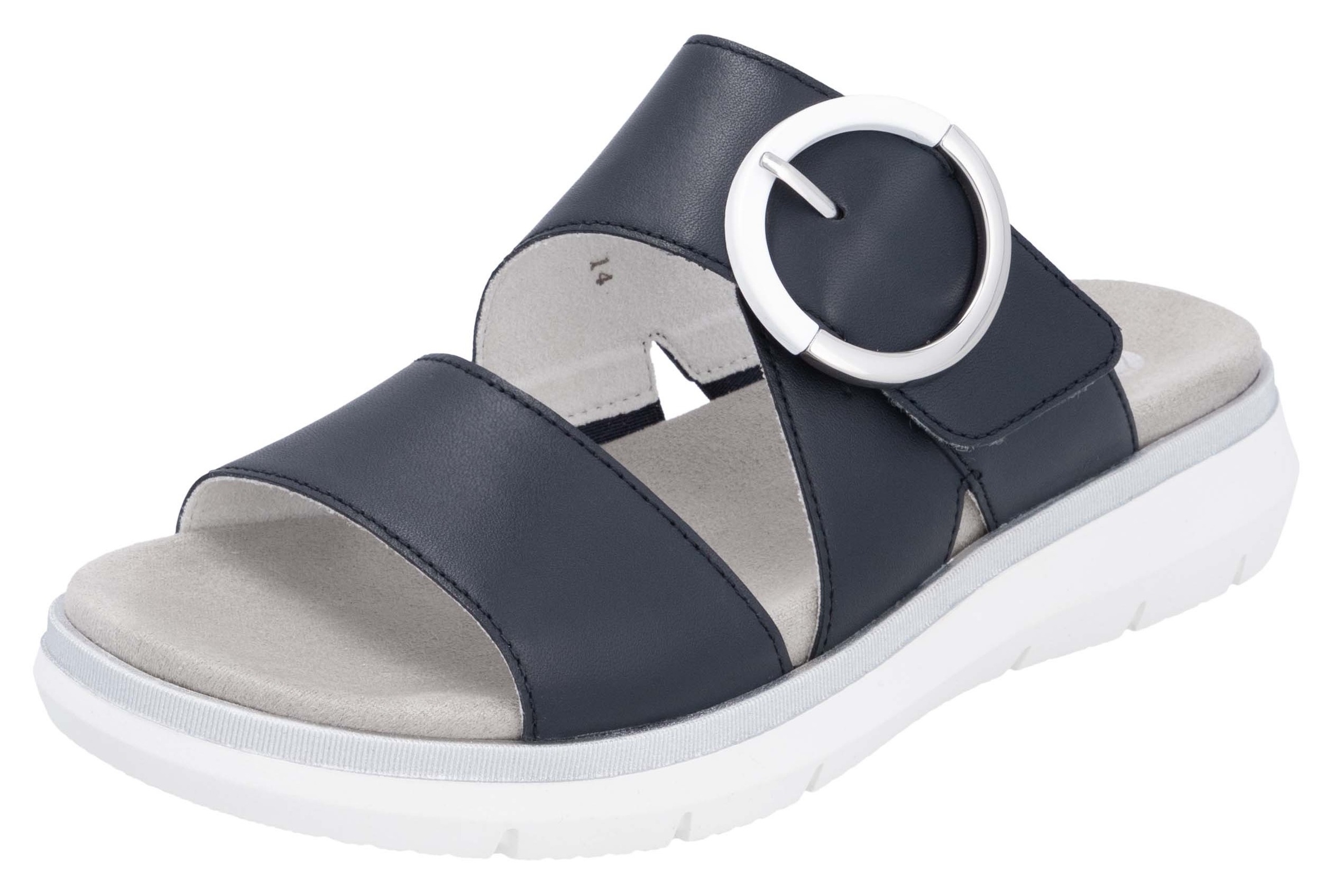 Remonte Pantolette, Keilabsatz, Sommerschuh, Bequemschuh mit Klettverschluss