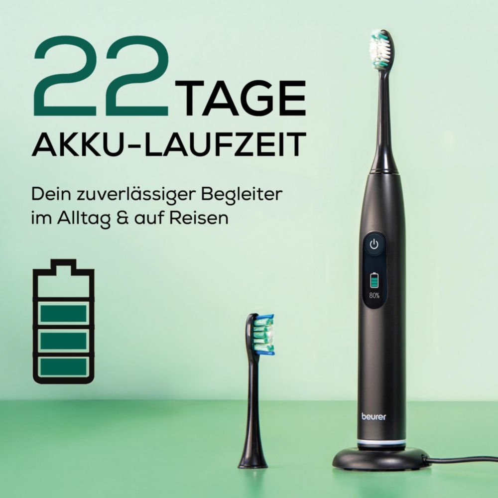 BEURER Elektrische Zahnbürste »SC 50« 2 Stk. Aufsteckbürsten Mit Andrucksensor, 80.000 Schwingungen/Min und 2-Minuten Timer