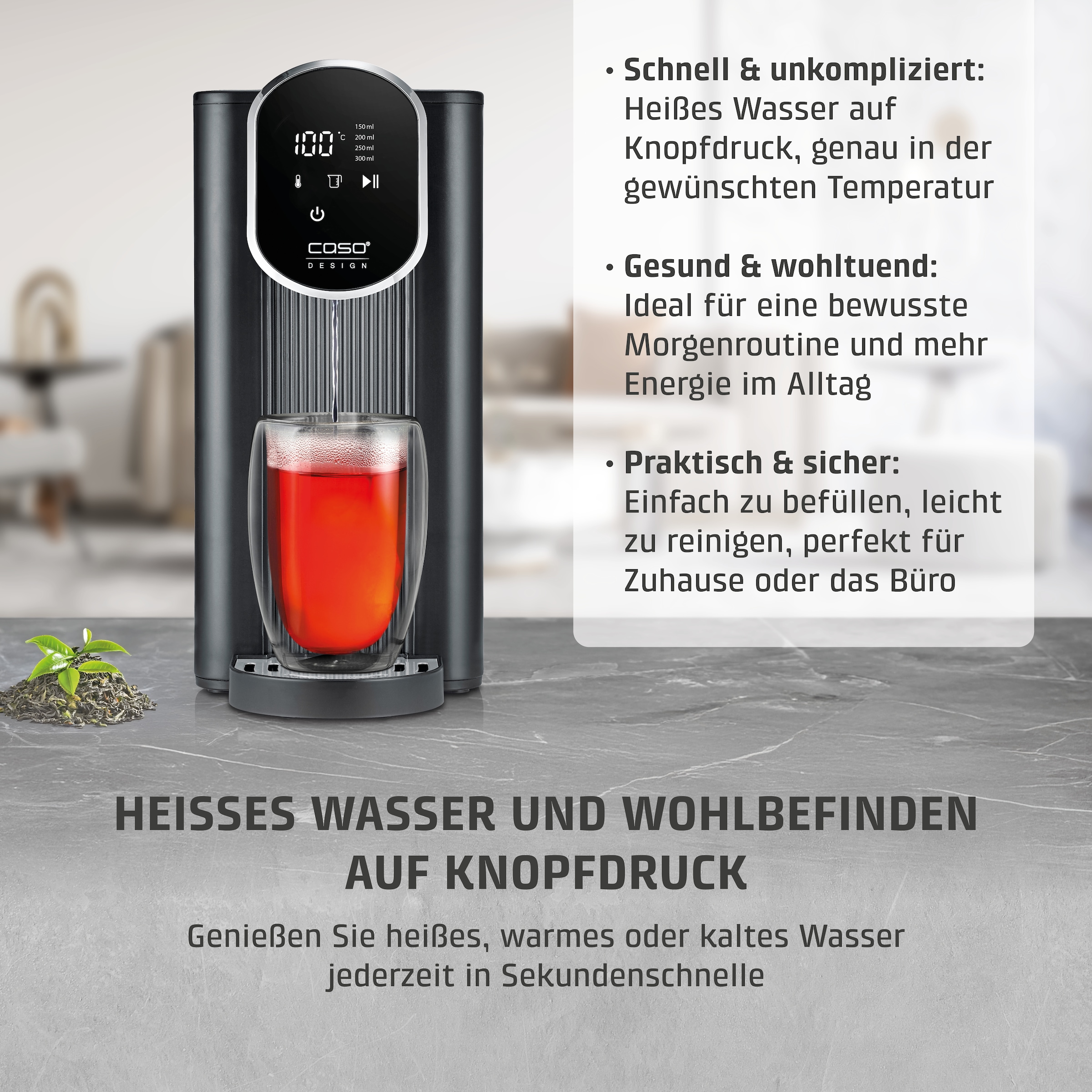Caso Heißwasserspender »1895 HW 610« 2,5 l 2600 W inkl. Wasserfilter, mit Trockenlauf- und Überhitzungsschutz