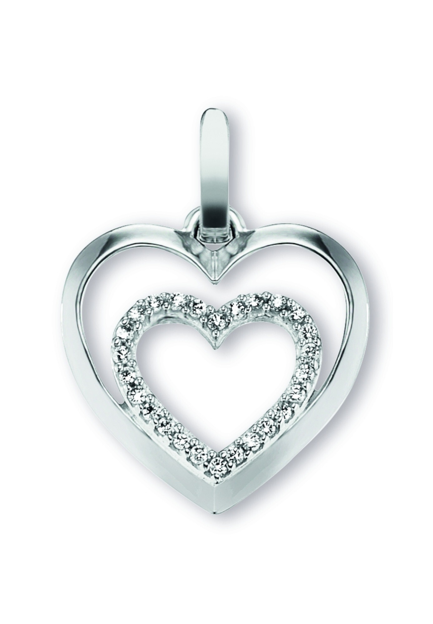 ONE ELEMENT Herzanhänger »Zirkonia Herz Herz Anhänger aus 925 Silber«, Herzen