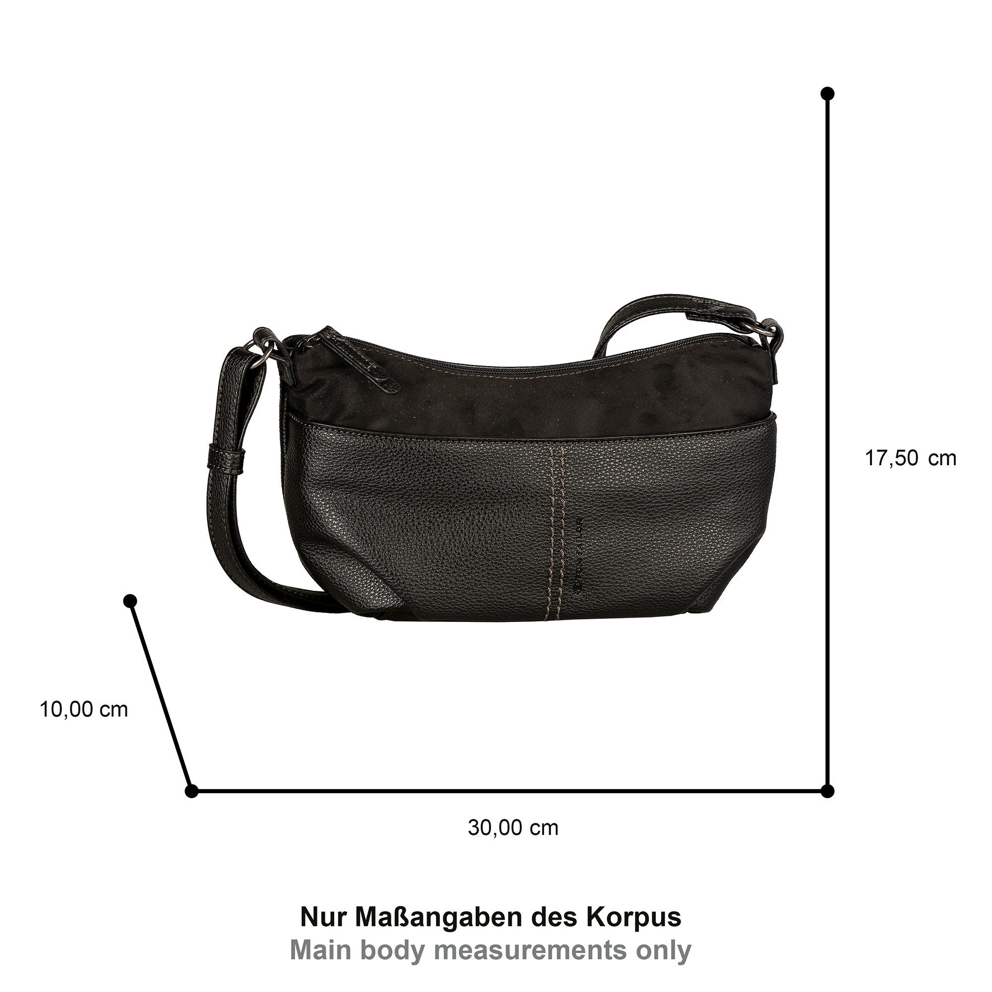 TOM TAILOR Handtasche »Miha«, weiches Veloursimitat mit soft genarbtem Lederimitat und viel Platz
