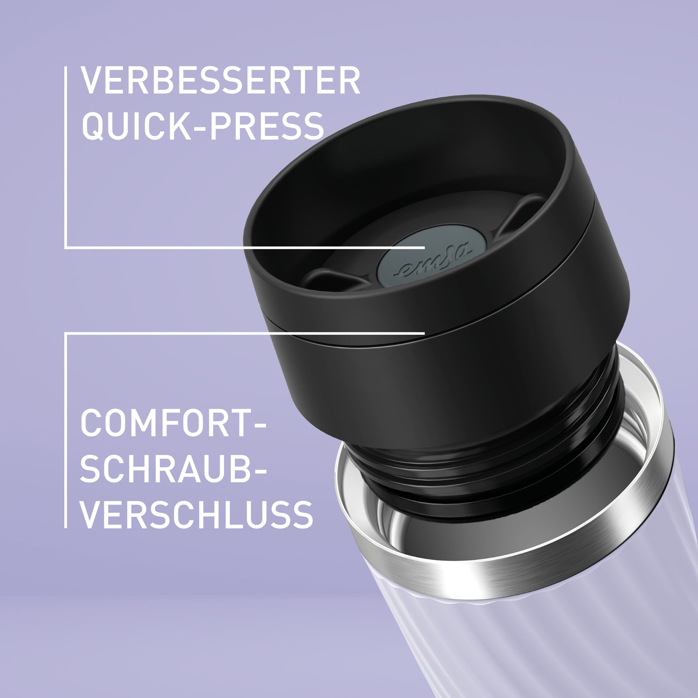 Emsa Thermobecher »Travel Mug Classic Twist« 0,36 Liter, Comfort-Schraubverschluss, Quick-Press, auslaufsicher