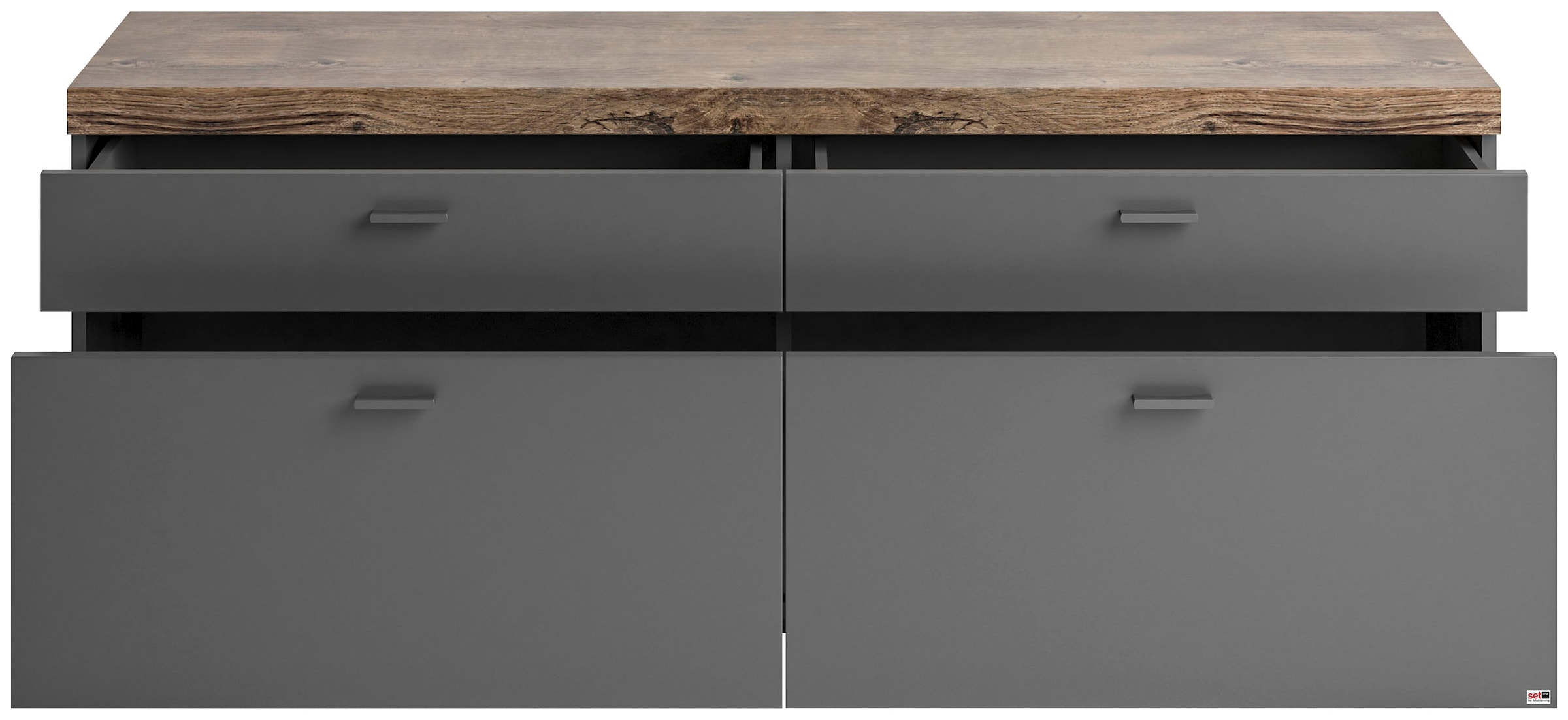 set one by Musterring Lowboard »Lancaster« In 2 Breiten erhältlich, Rahmen in Eicheabsetzung, mit Schubkästen