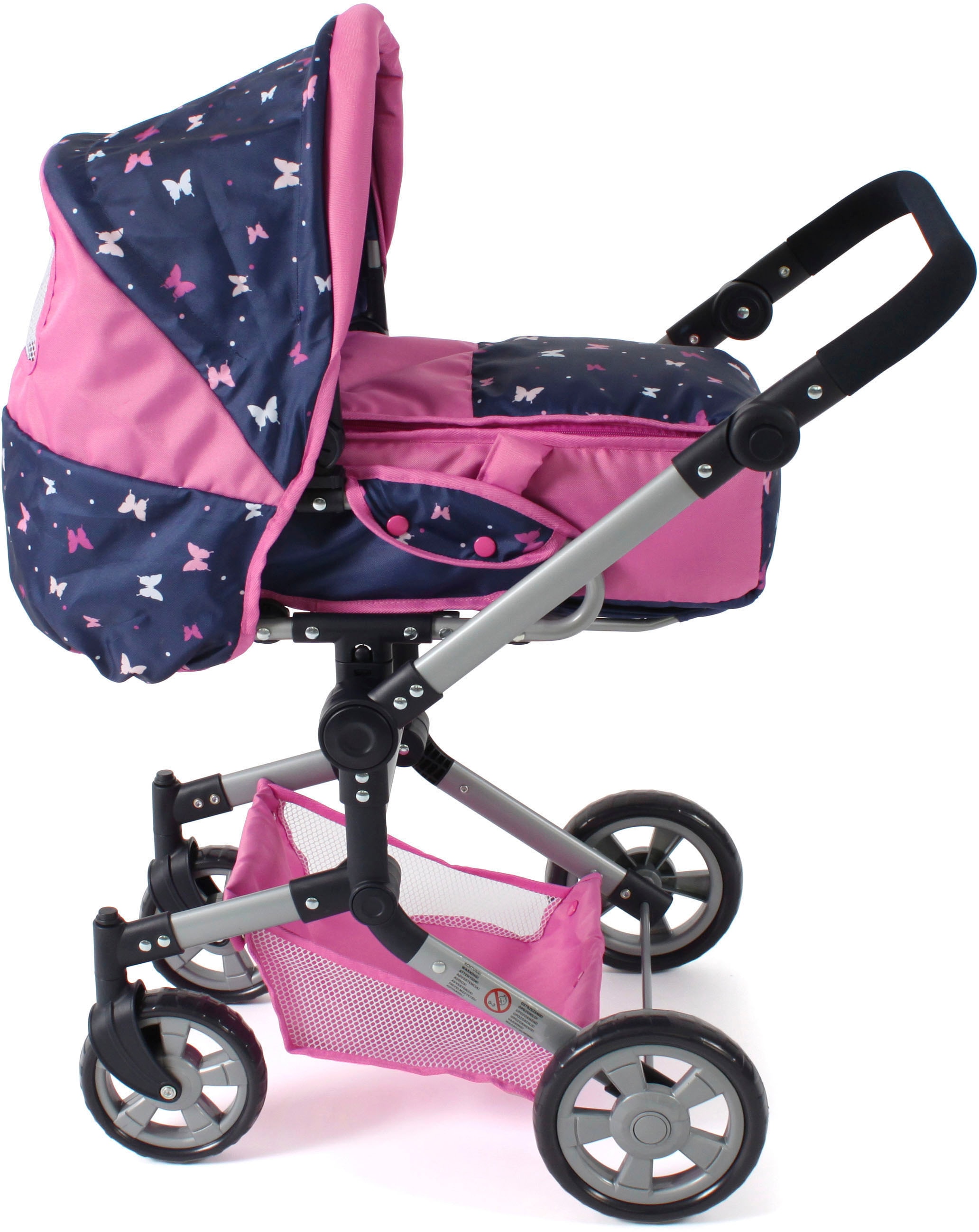 CHIC2000 Kombi-Puppenwagen »Jara, Butterfly, rosa«, zusammenklappbar