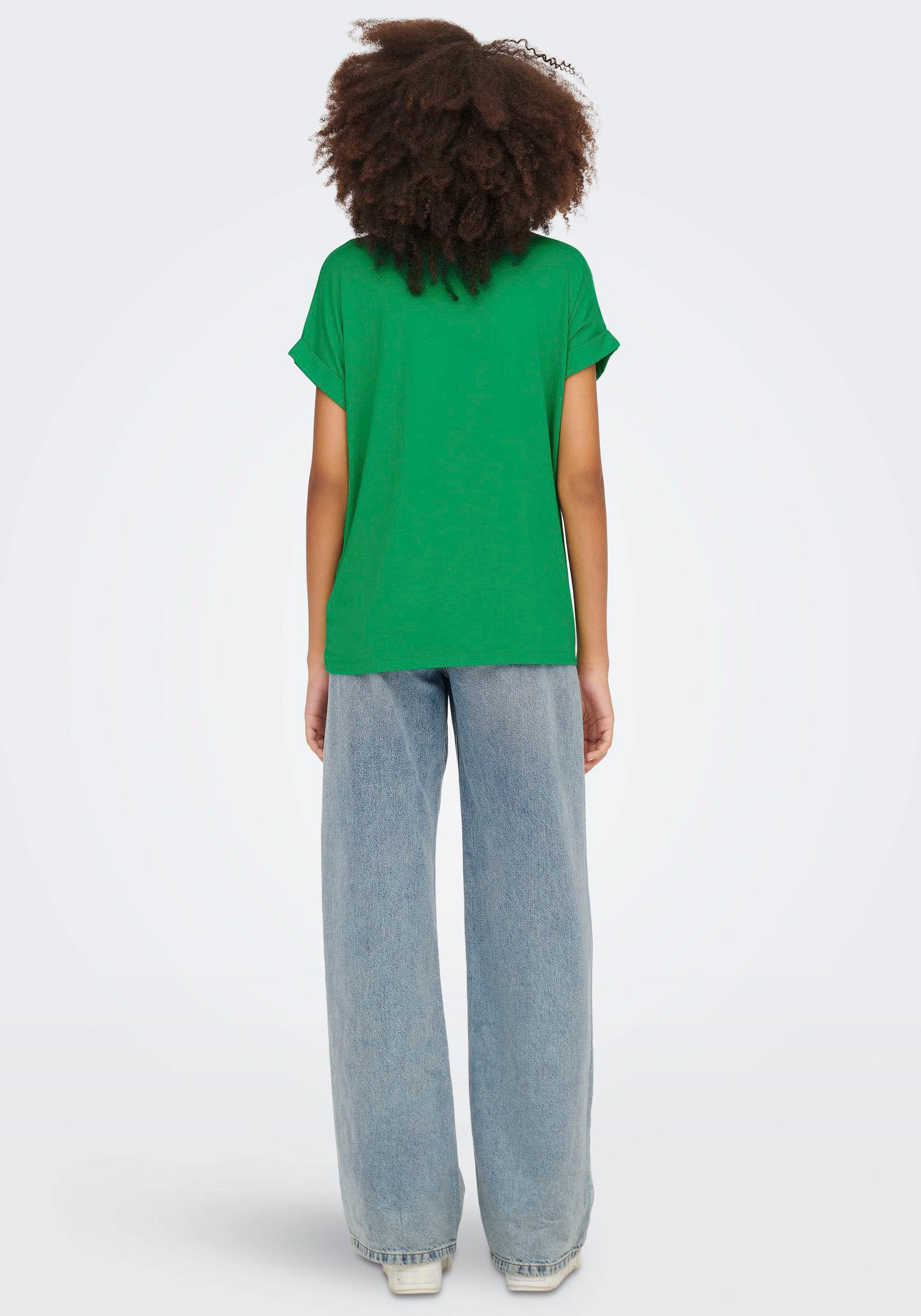 ONLY T-Shirt »ONLMOSTER S/S O-NECK TOP NOOS JRS«, mit Aufschlag am Arm