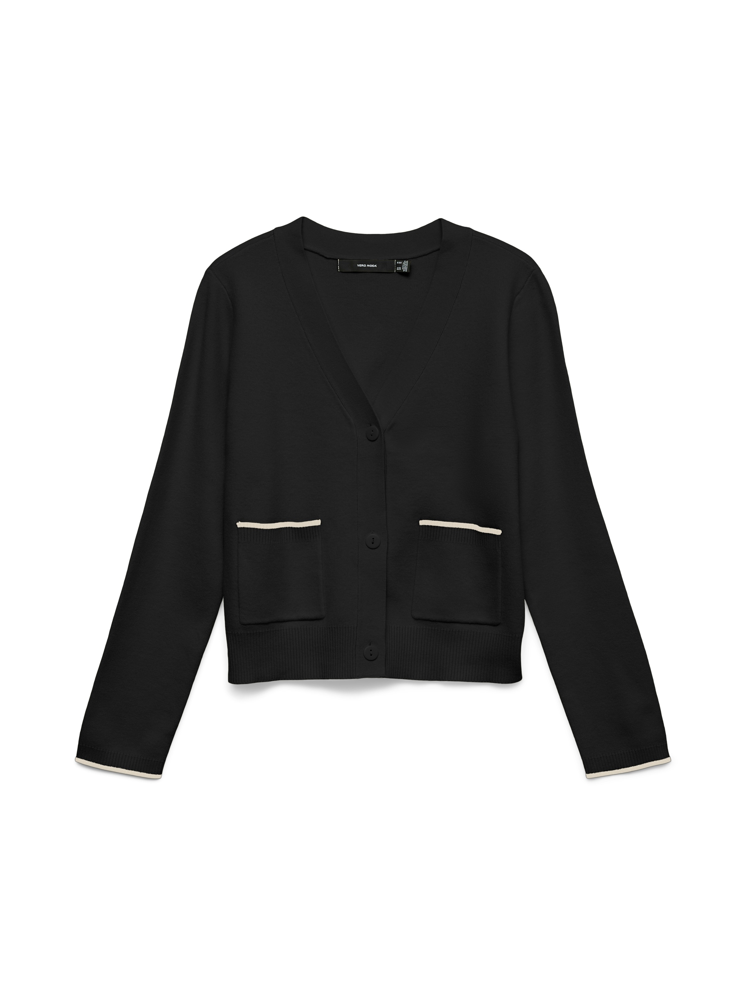 Vero Moda Strickjacke »VMGOLD LS V-NECK CONTRAST CARDIGAN«