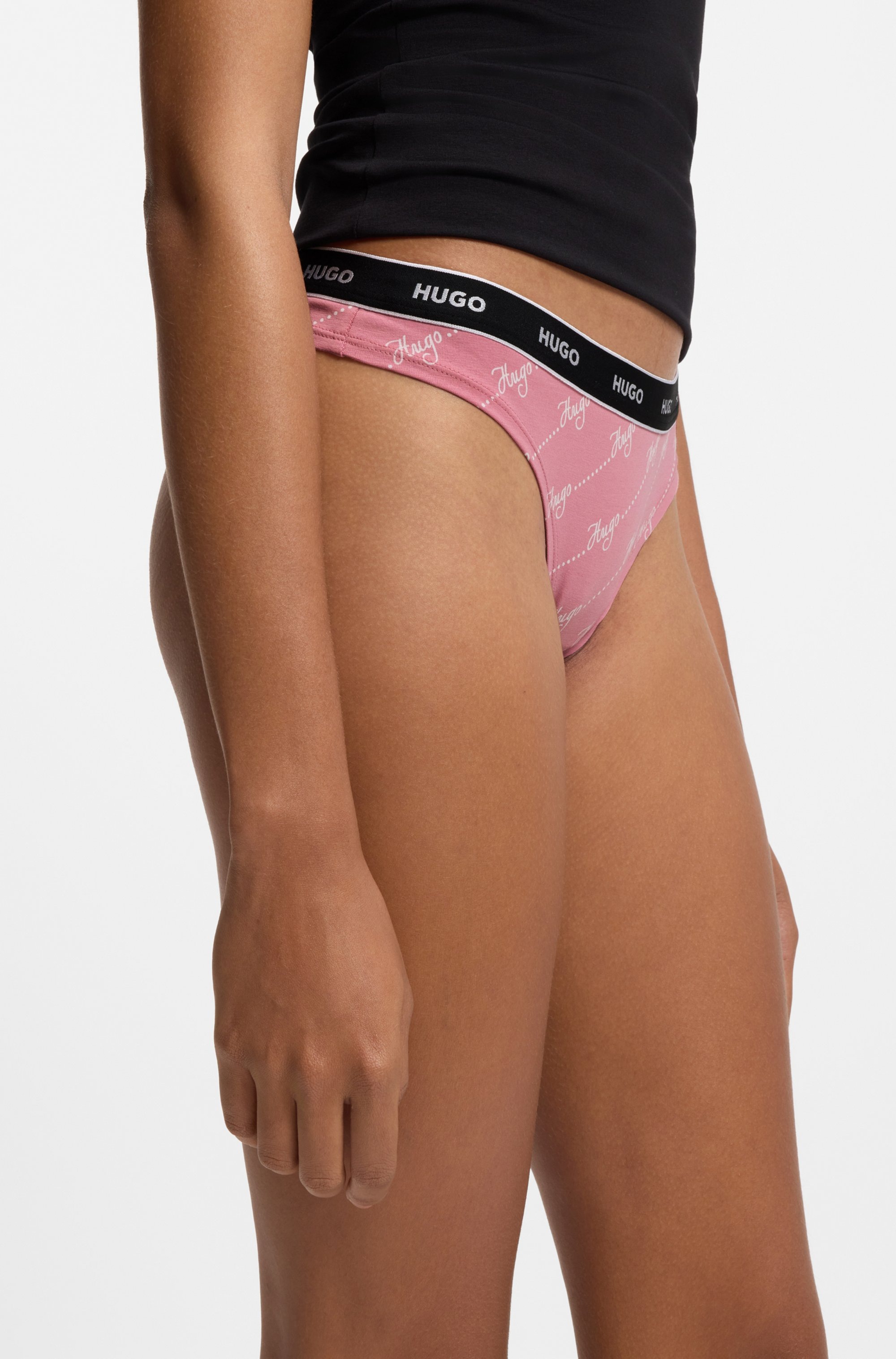 HUGO Underwear String »TRIPLET THONG DESIGN«, (3 St.), wiederholendes Logo am Bund