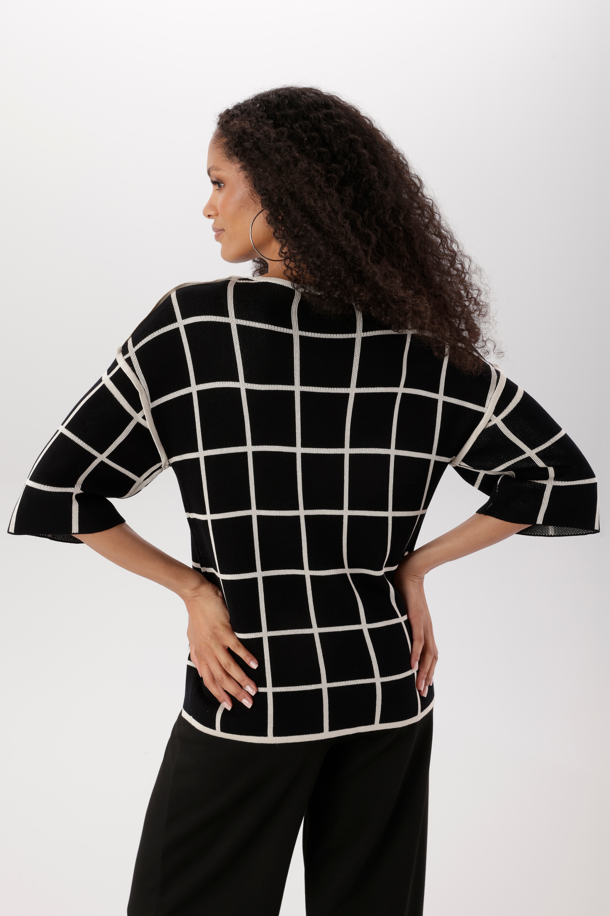 Aniston SELECTED Strickpullover mit auffälligen Karomuster allover - NEUE KOLLEKTION