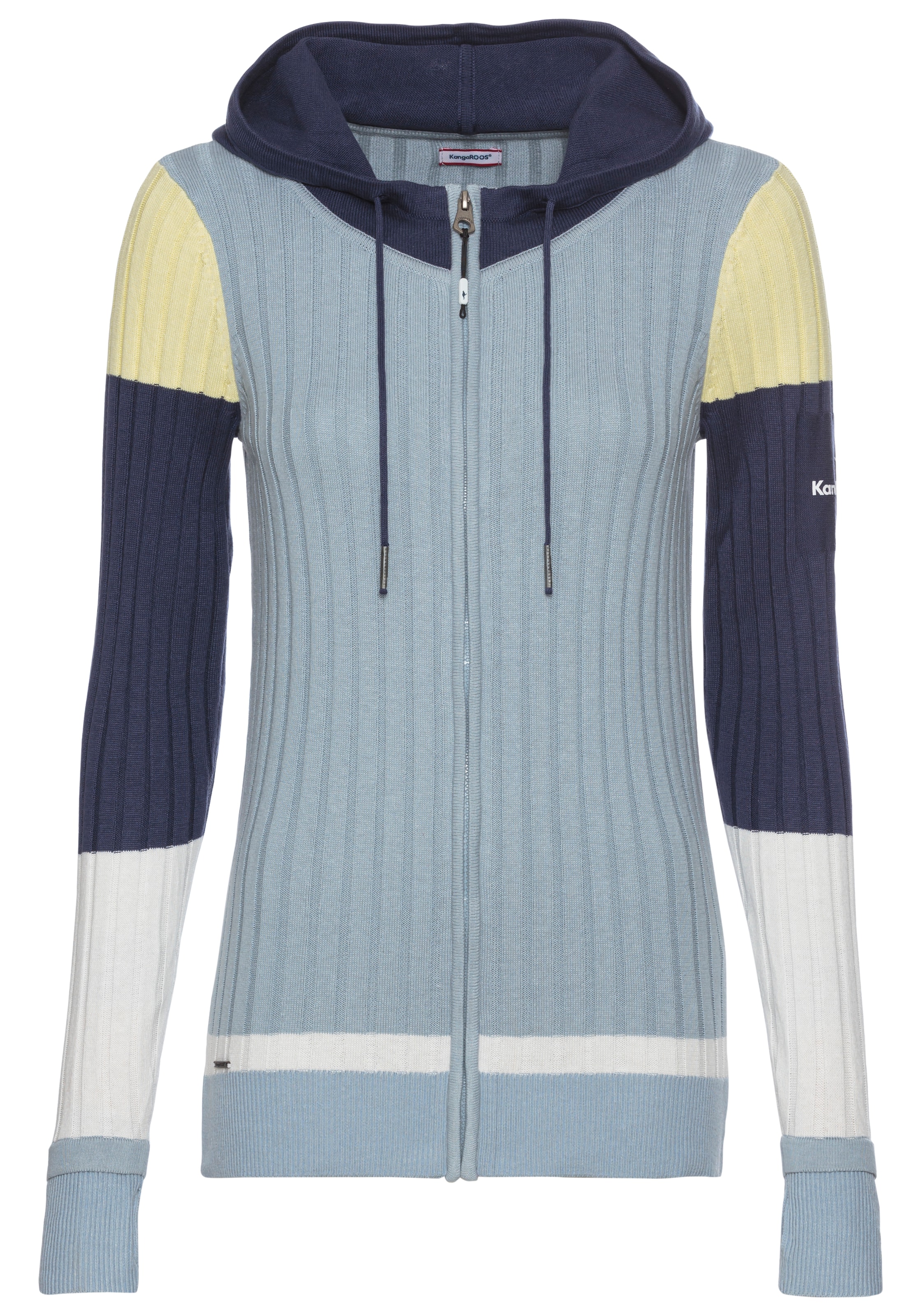 KangaROOS Kapuzenstrickjacke, mit Colorblock
