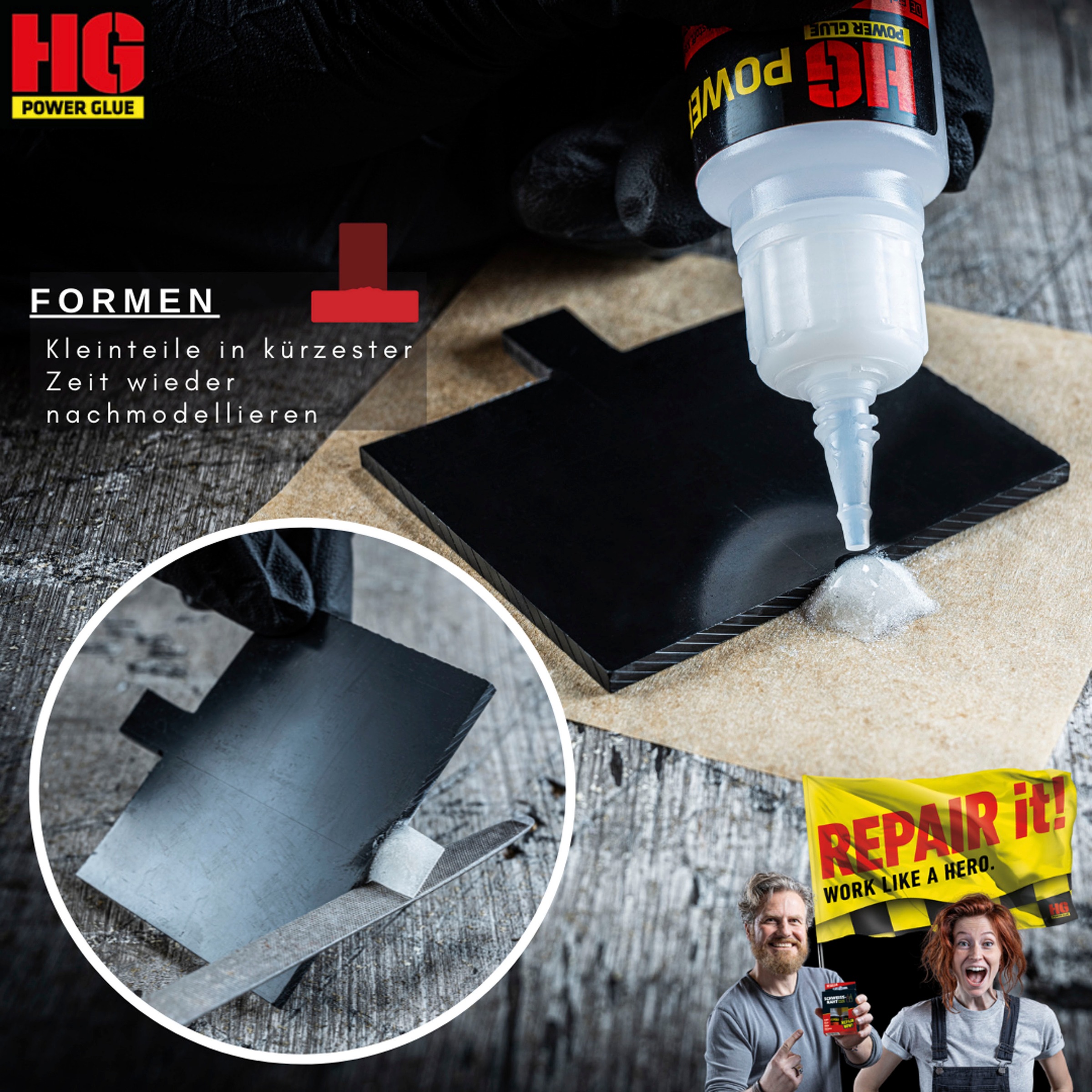 HG Klebstoff »PowerGlue«, XXL-Profikoffer, die Schweissnaht aus der Flasche