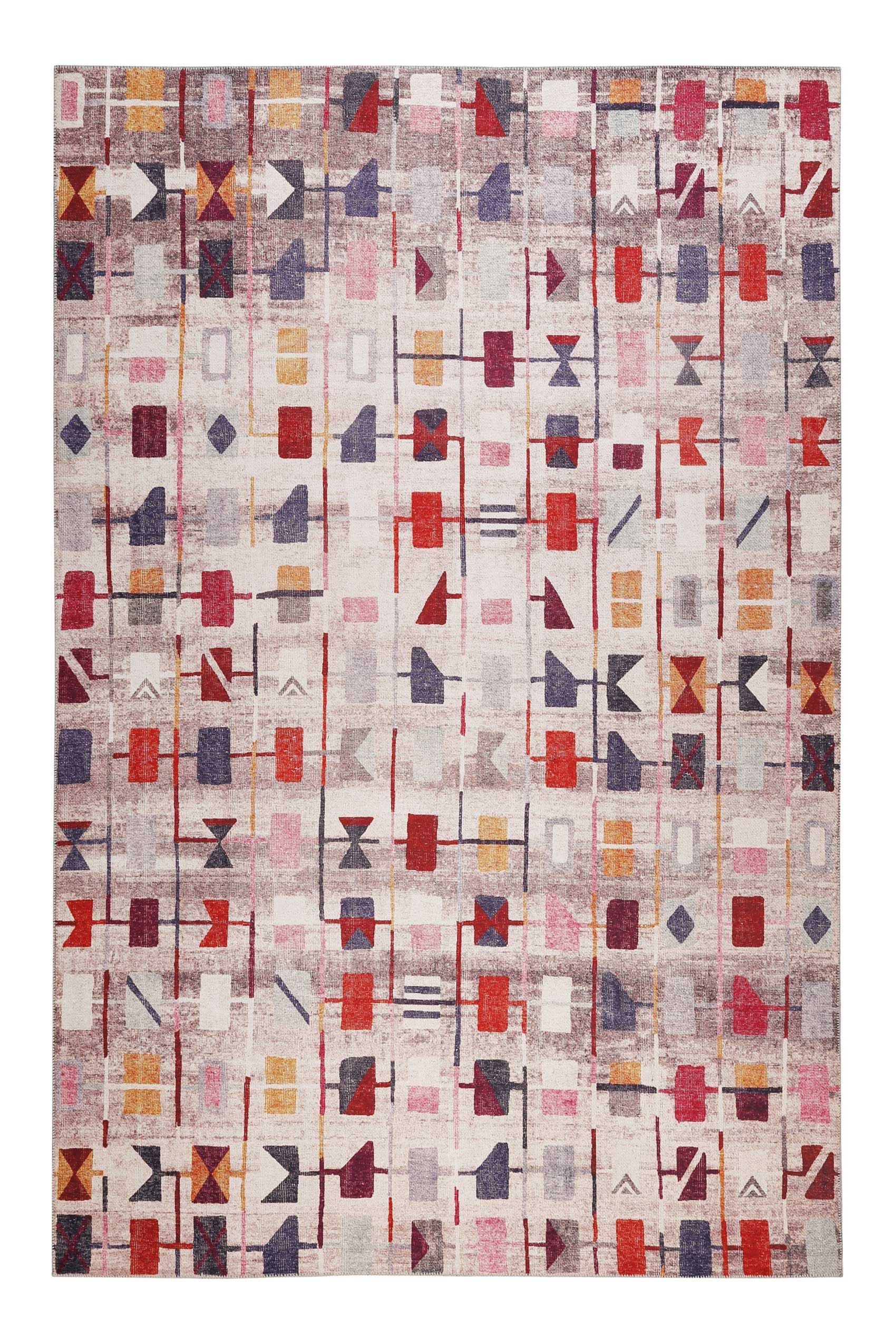 Wecon home Teppich »Monor Beach« rechteckig 6 mm Höhe Vintage, Baumwolle, Kurzflor, Wohnzimmer, Schlafzimmer, gemustert