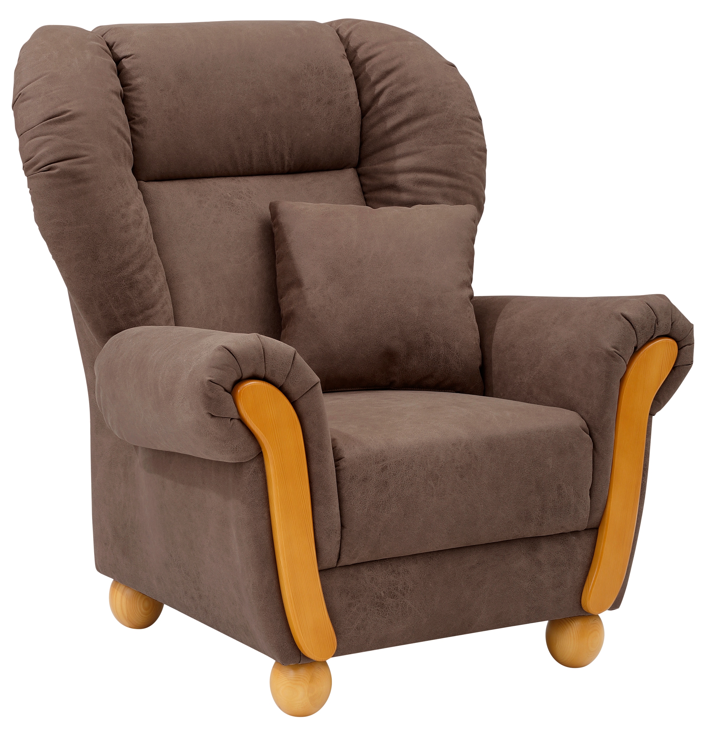 Home affaire Loungesessel »Milano Vintage, Hochlehnsessel, Ohrensessel«, hoher Sitzkomfort mit hoher Rückenlehne, incl. Zierkissen
