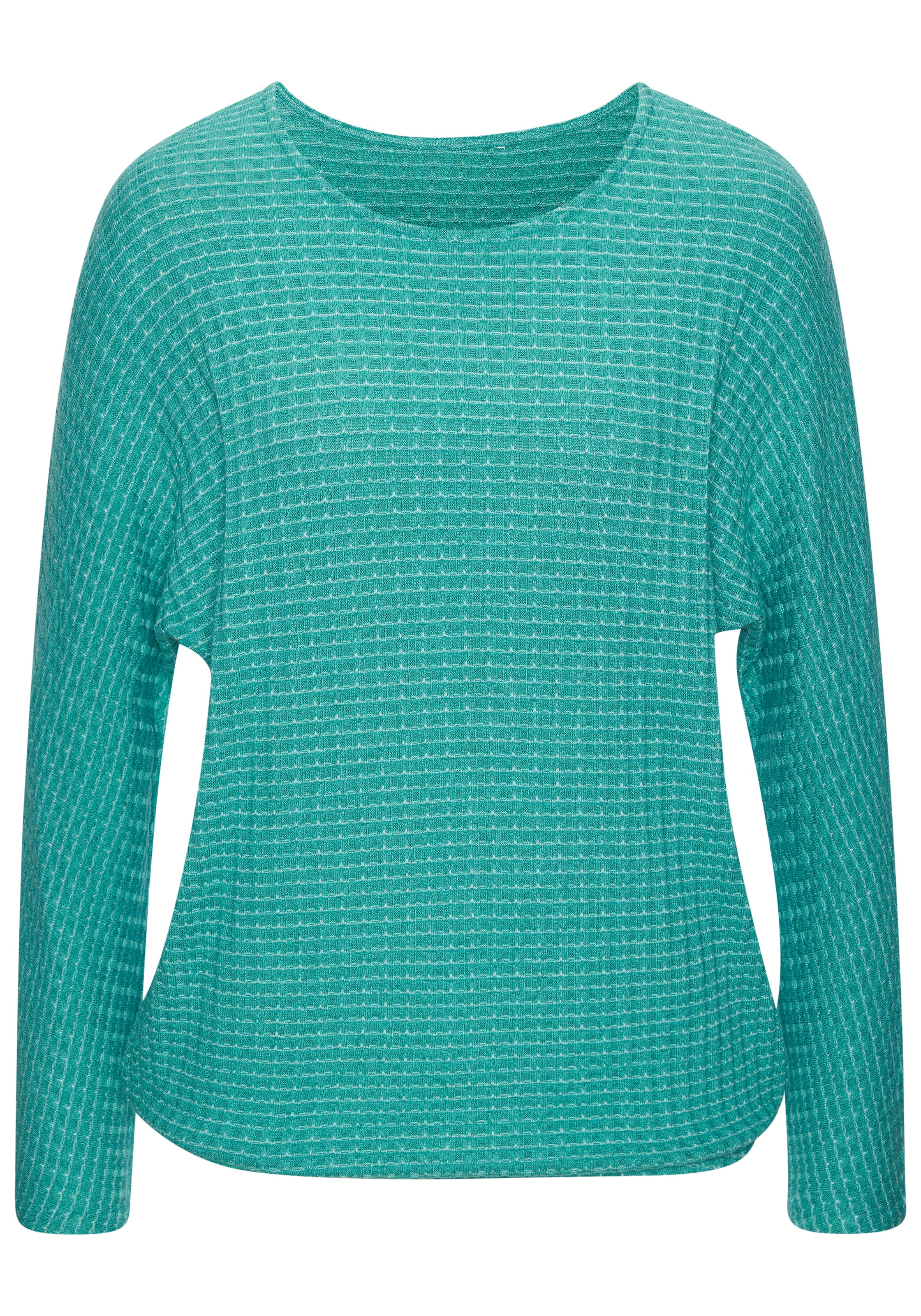 Vivance Langarmshirt »aus strukturierter Strickqualität« mit Gummizug im Bund