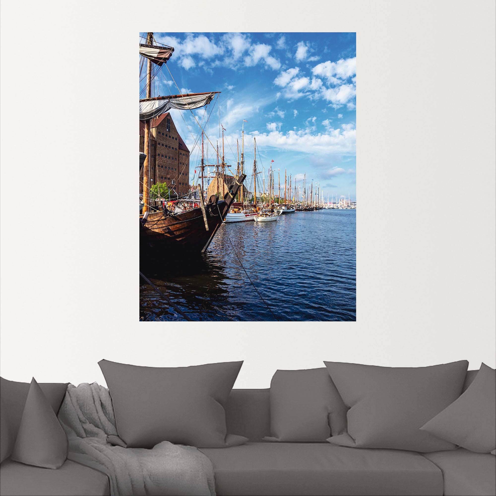 Artland Wandbild »Segelschiffe auf Warnow Rostock«, Bilder von Booten & Schiffen, (1 St.), als Alubild, Leinwandbild, Wandaufkleber oder Poster in versch. Größen