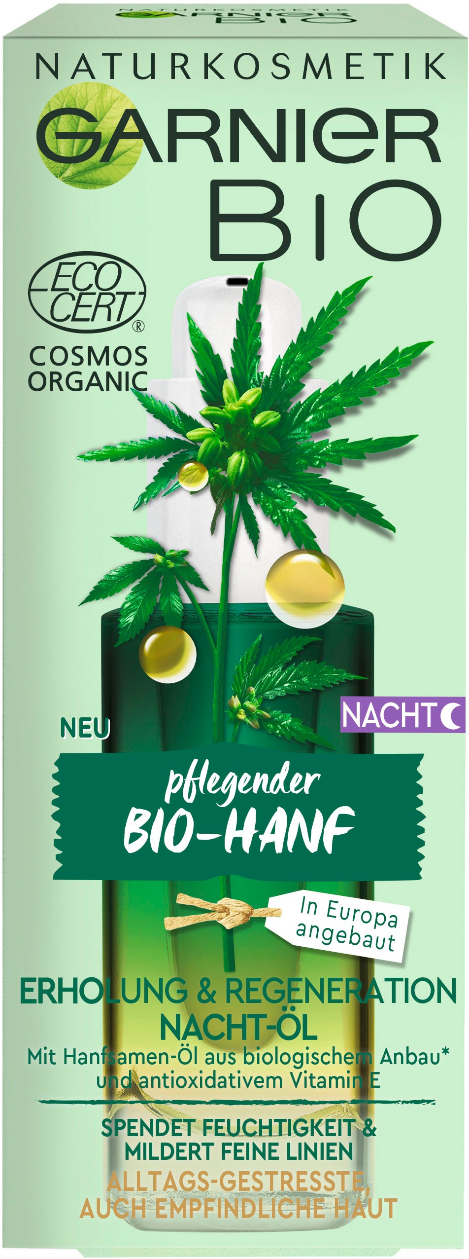 GARNIER Gesichtsöl »Bio-Hanf Erholung & Regeneration Nacht-Öl«, Naturkosmetik