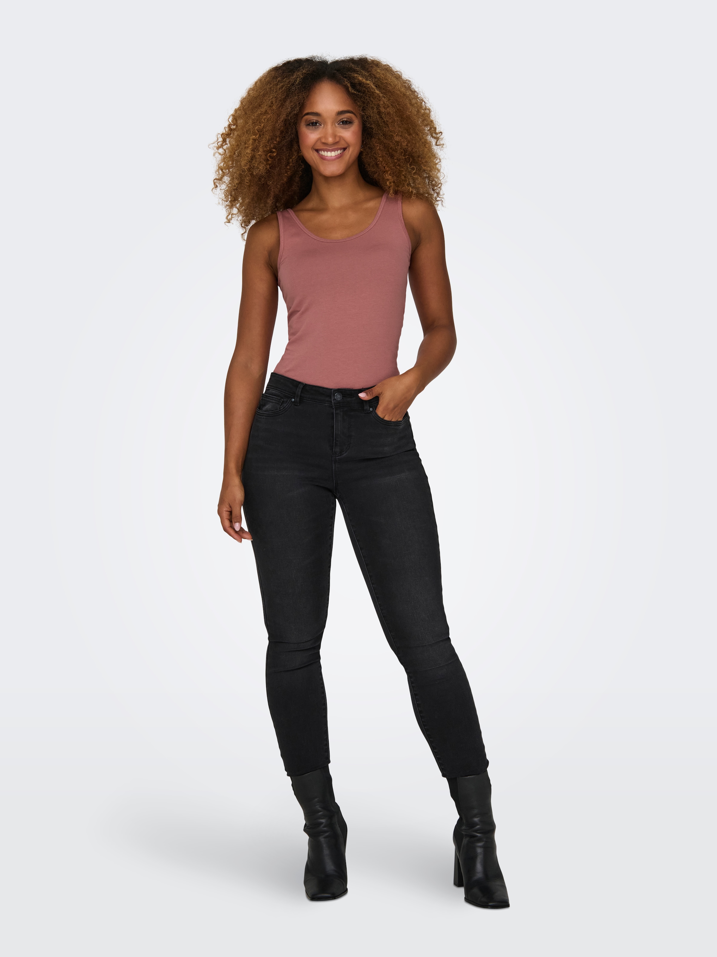 ONLY Tanktop »ONLLIVE – Slim-Fit Tanktops mit Stretch für optimalen Sitz« Packung, 2er-Pack, 2 Stk. slim fit, casual, Jersey, Baumwollmischung, Rundhals