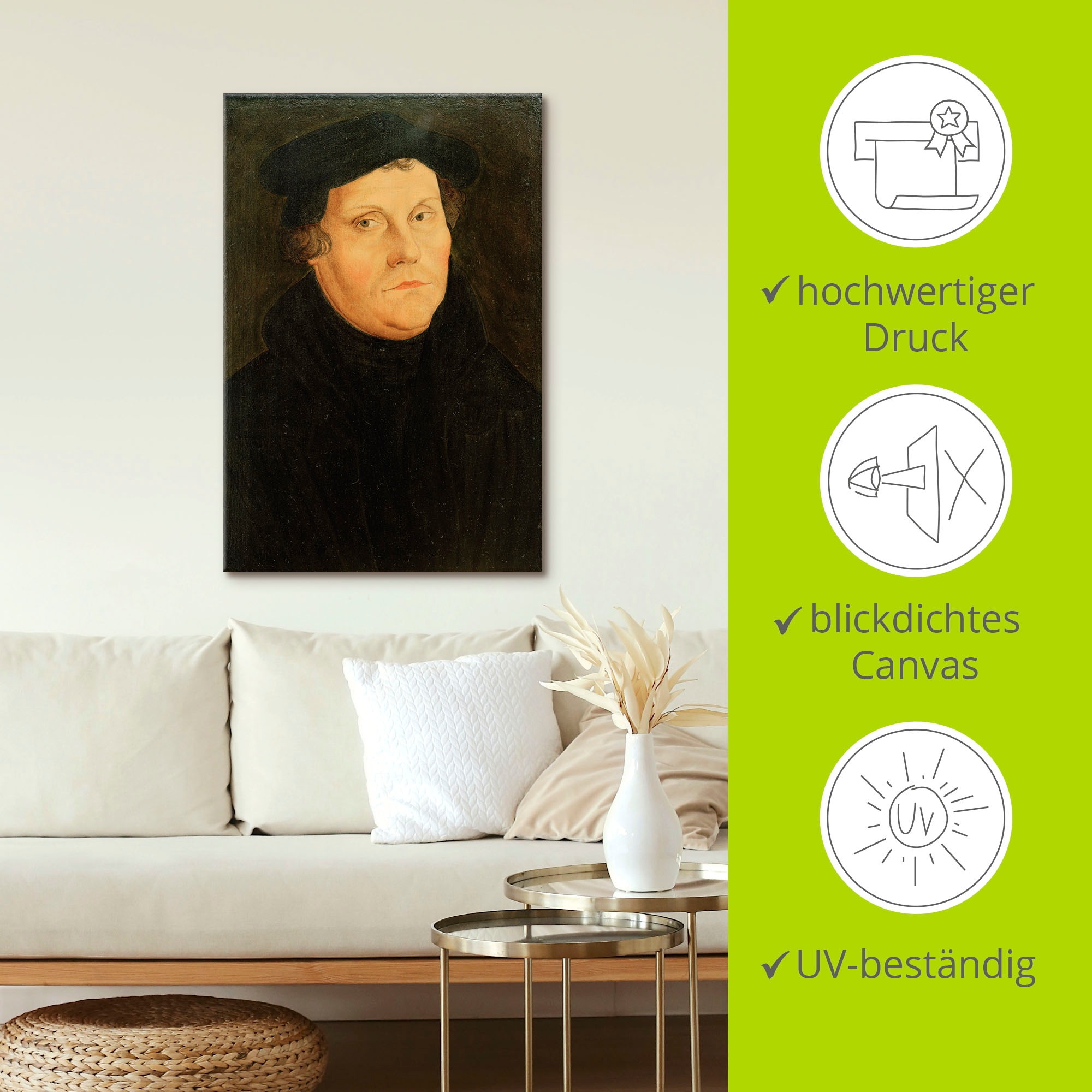 Artland Wandbild »Martin Luther«, Historische Persönlichkeiten, (1 St.), als Leinwandbild, Poster in verschied. Größen