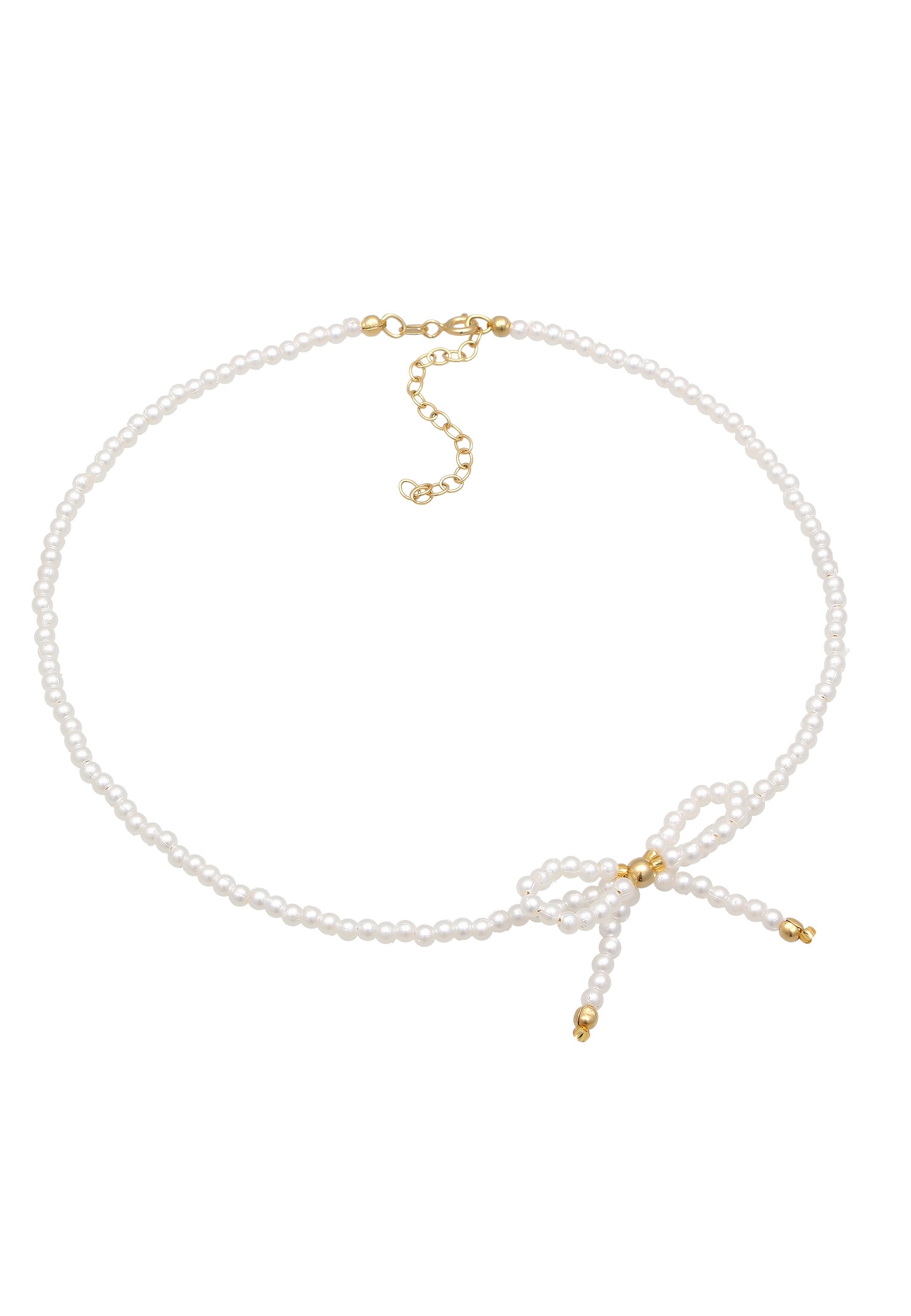 Elli Choker »Halskette Coker Perlenkette Schleife 925 Silber vergoldet«