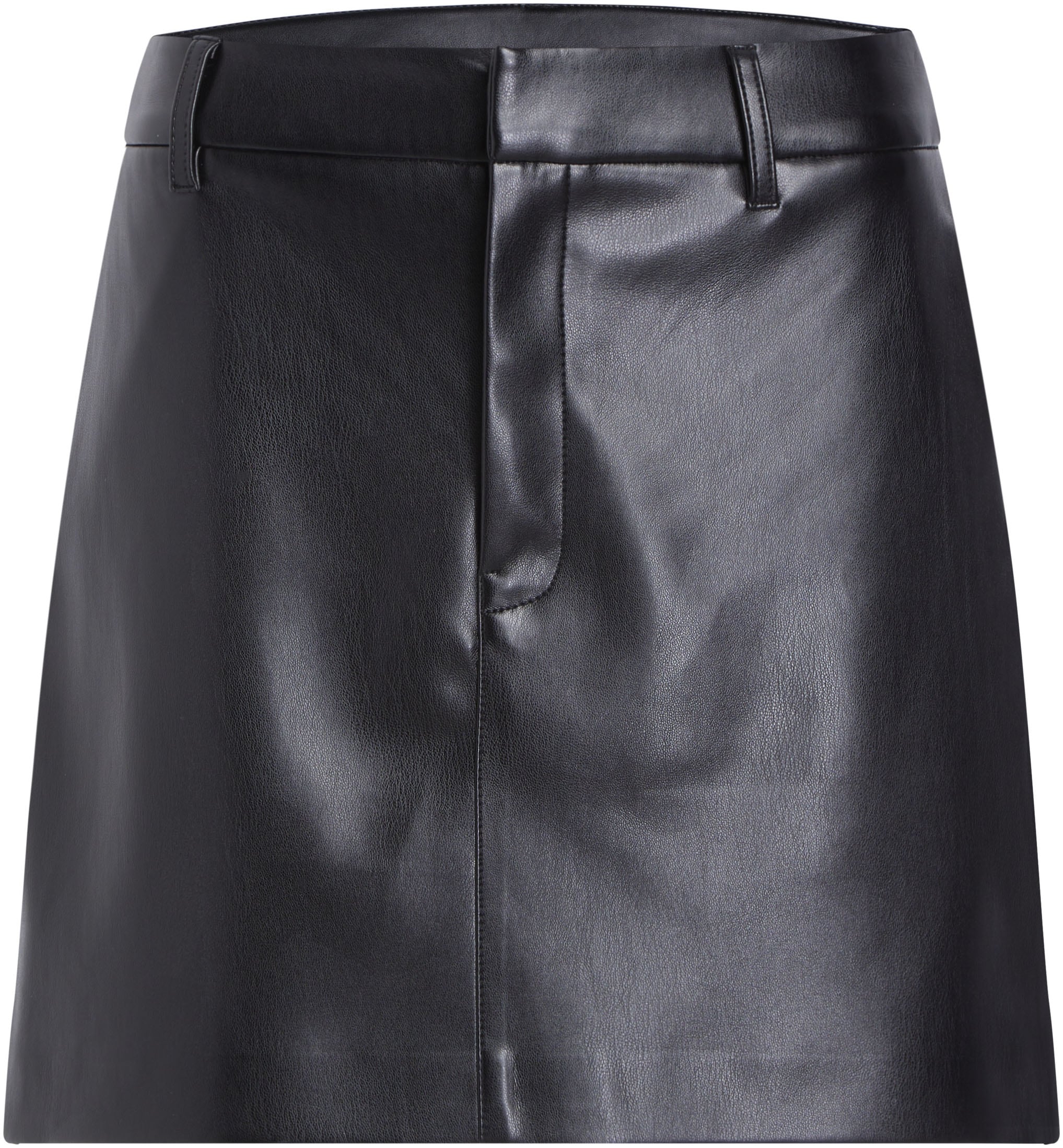 Calvin Klein Jeans A-Linien-Rock »FAUX LEATHER A-LINE MINI SKIRT«, mit Logopatch