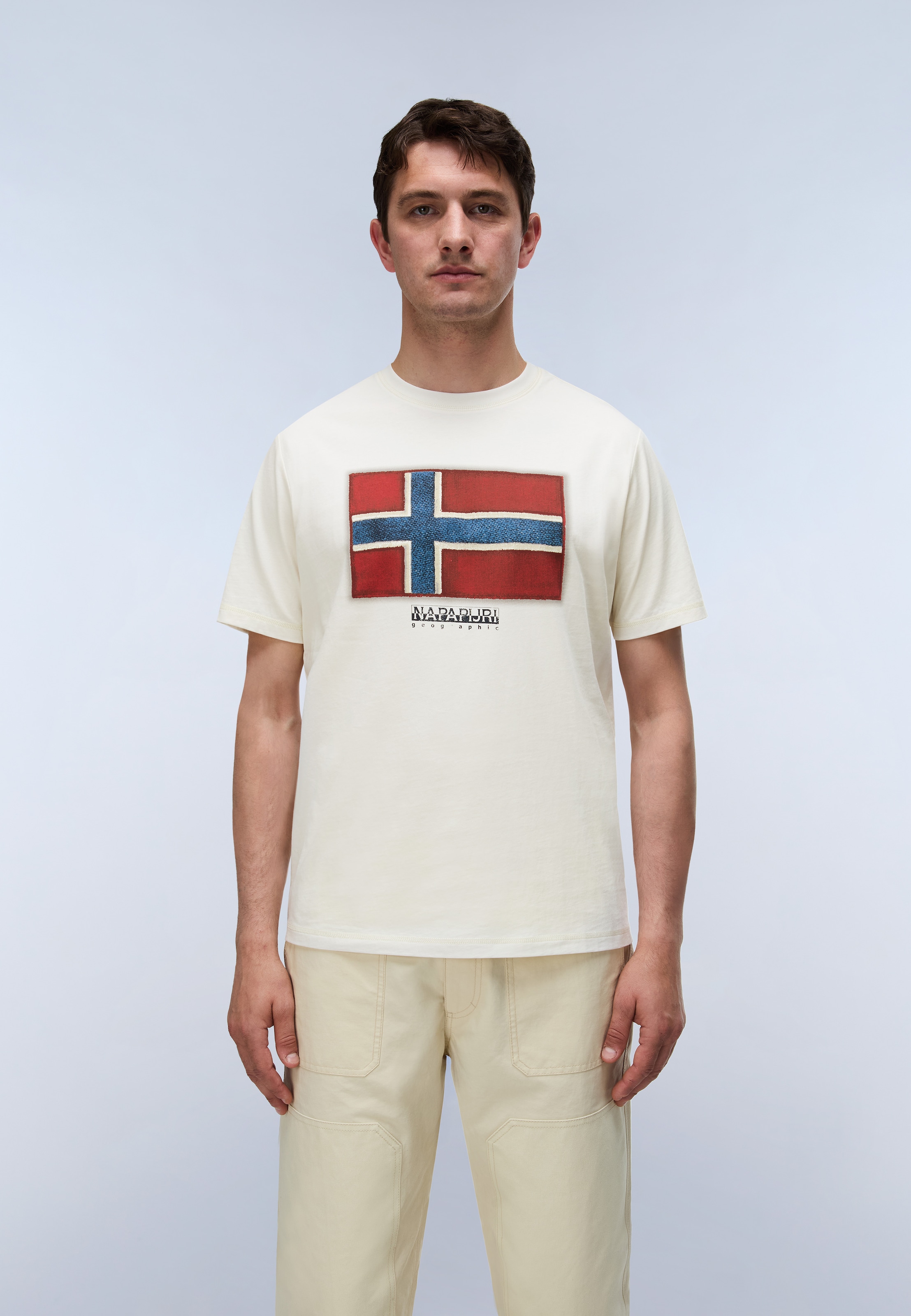 Napapijri T-Shirt »S-FLAG TIKI SS BLACK BEAUTY« mit Rundhalsausschnitt, T-Shirt-Schnitt, aus Baumwolle, normale Länge