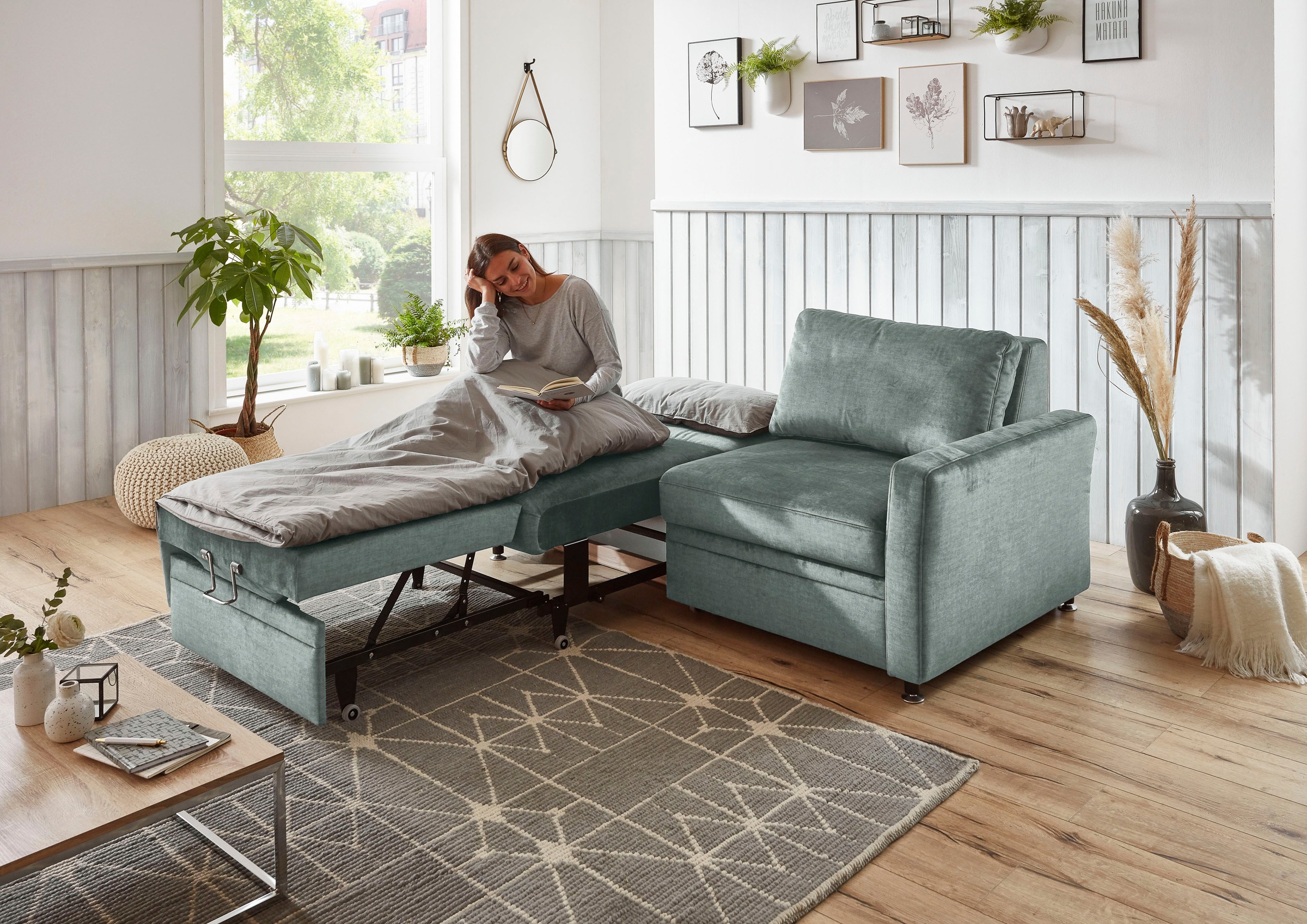 Die PlanBar Schlafsofa »MP-PD19021« mit Längsschläferfunktion 80 bzw. 160x210 cm