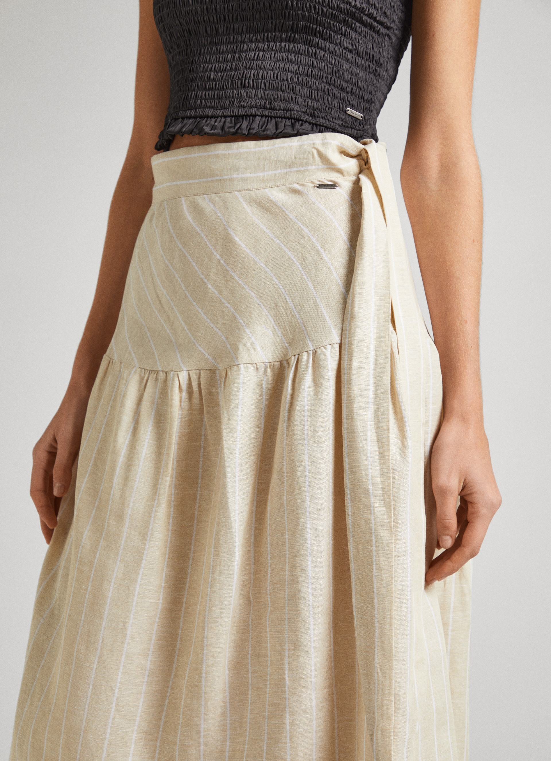 Pepe Jeans Midirock »EFFIE«, aus sommerlichem Leinenmix