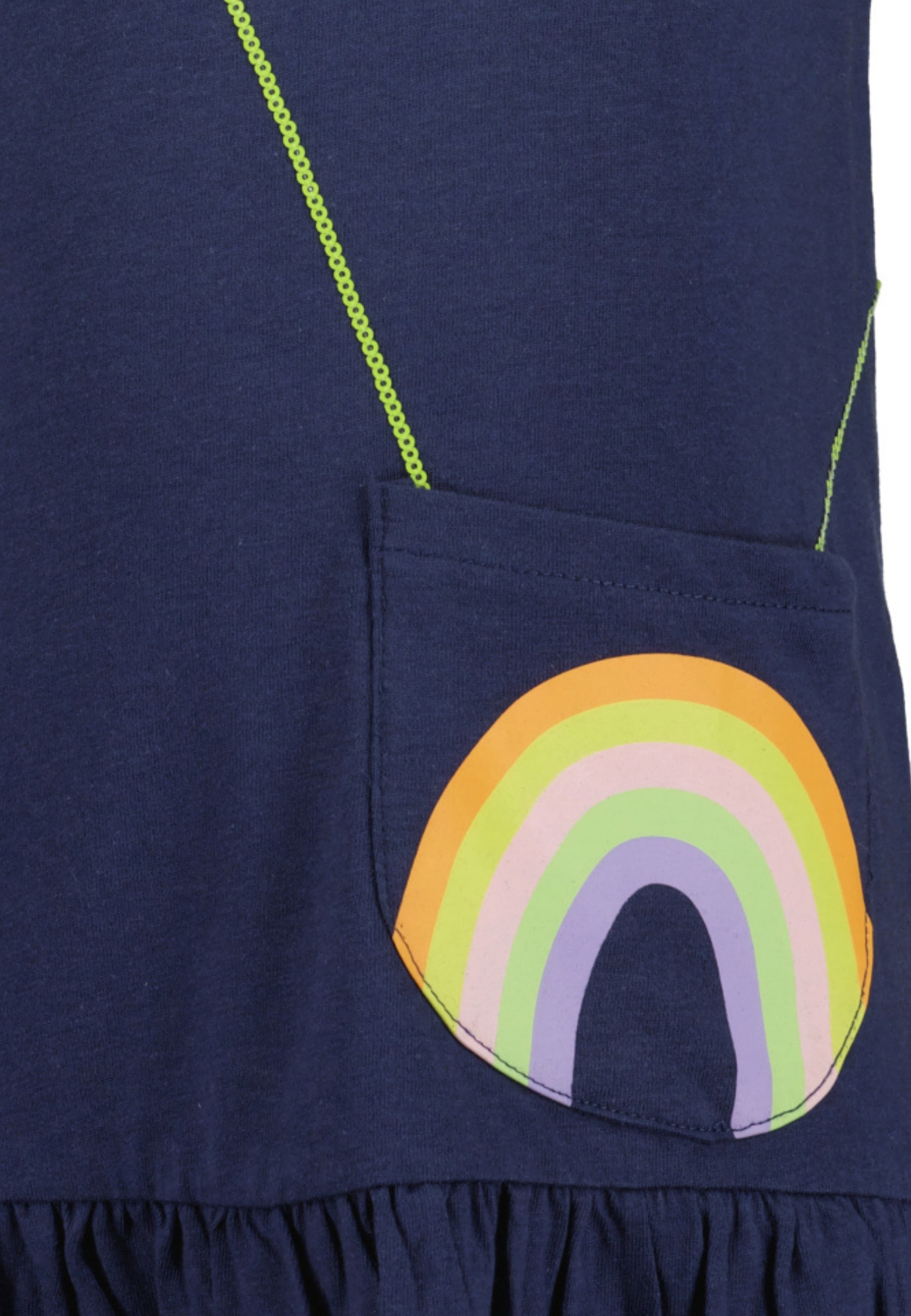 Blue Seven Jerseykleid »Blue Seven Mädchen Kleid mit Regenbogen« aufgesetzte Tasche